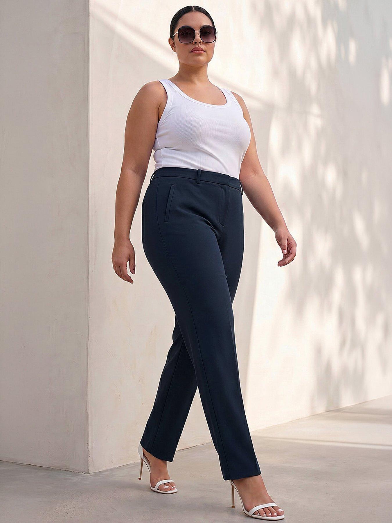 Roman Curve Straight Leg Trouser - Navy