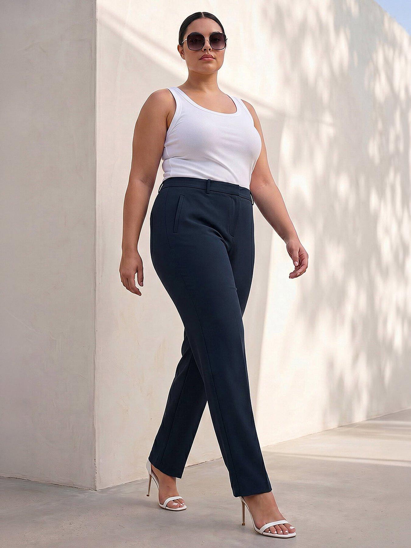 Roman Curve Straight Leg Trouser - Navy