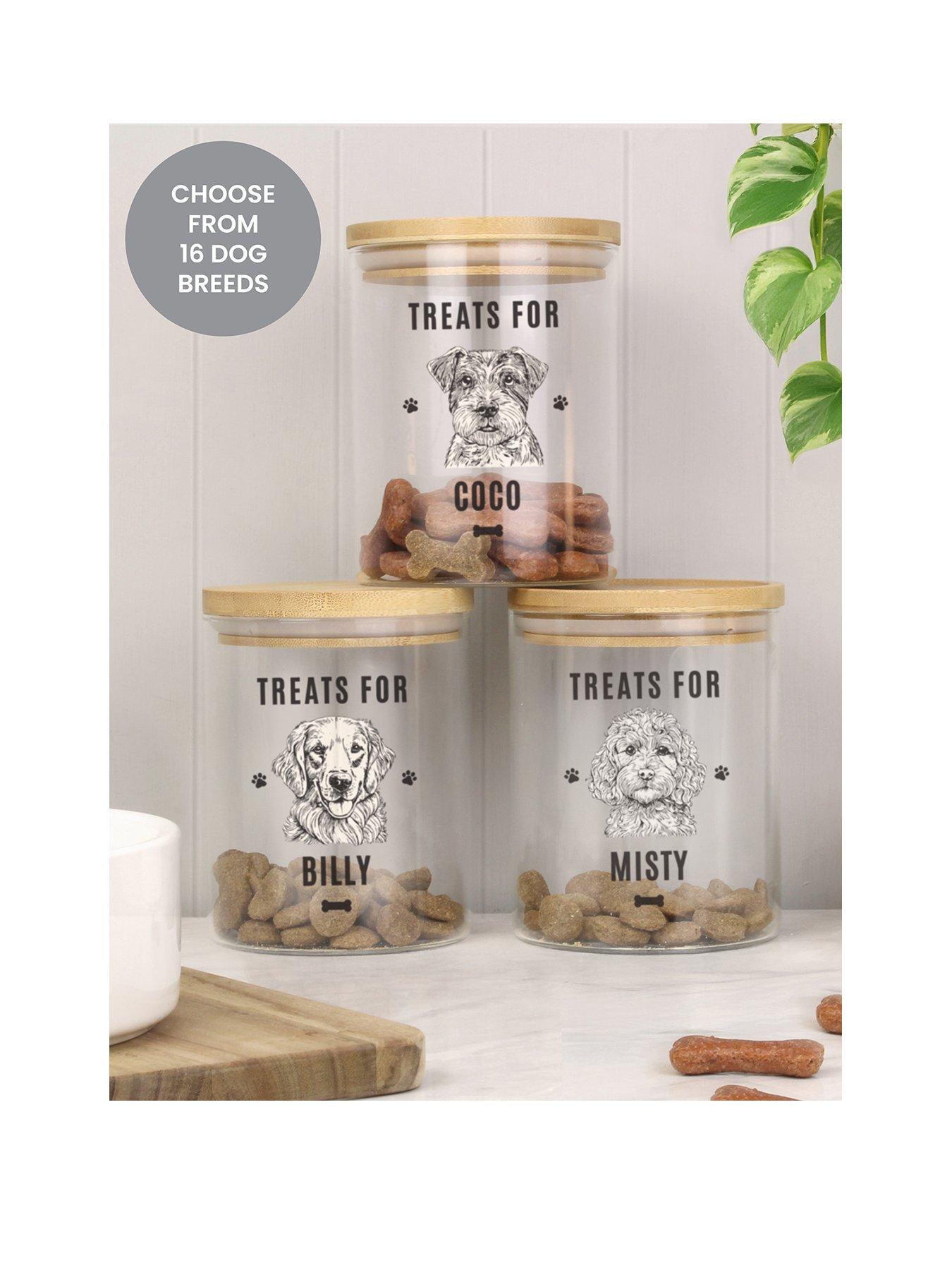 Image 1 of 3 of The Personalised Memento Company Personalised Dog Breed Treat Jar