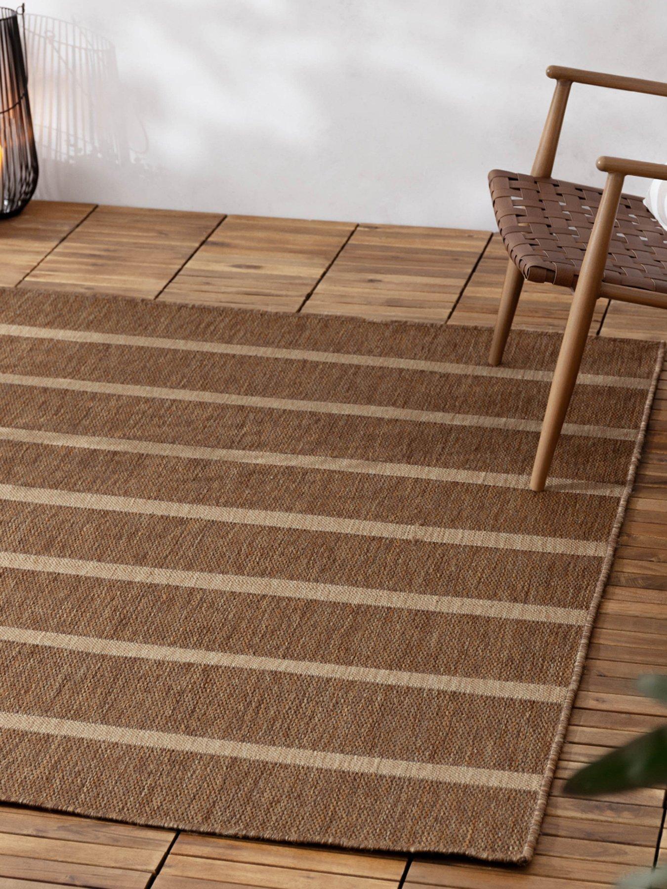 Image 1 of 5 of Yard Tala Stripe Jute Effect Rug - Natural