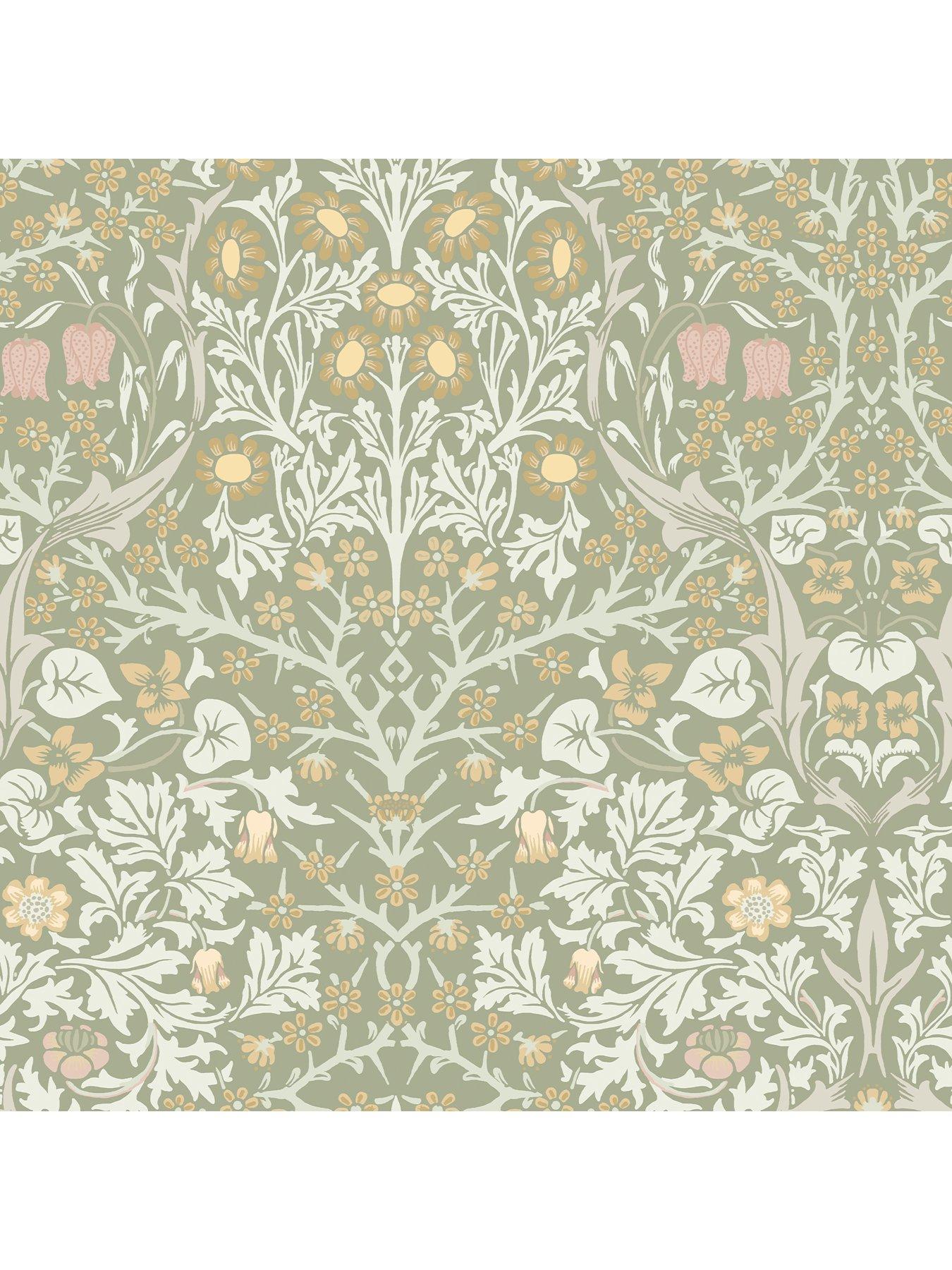 Image 2 of 4 of William Morris at Home William Morris Blackthorn Sage Wallpaper