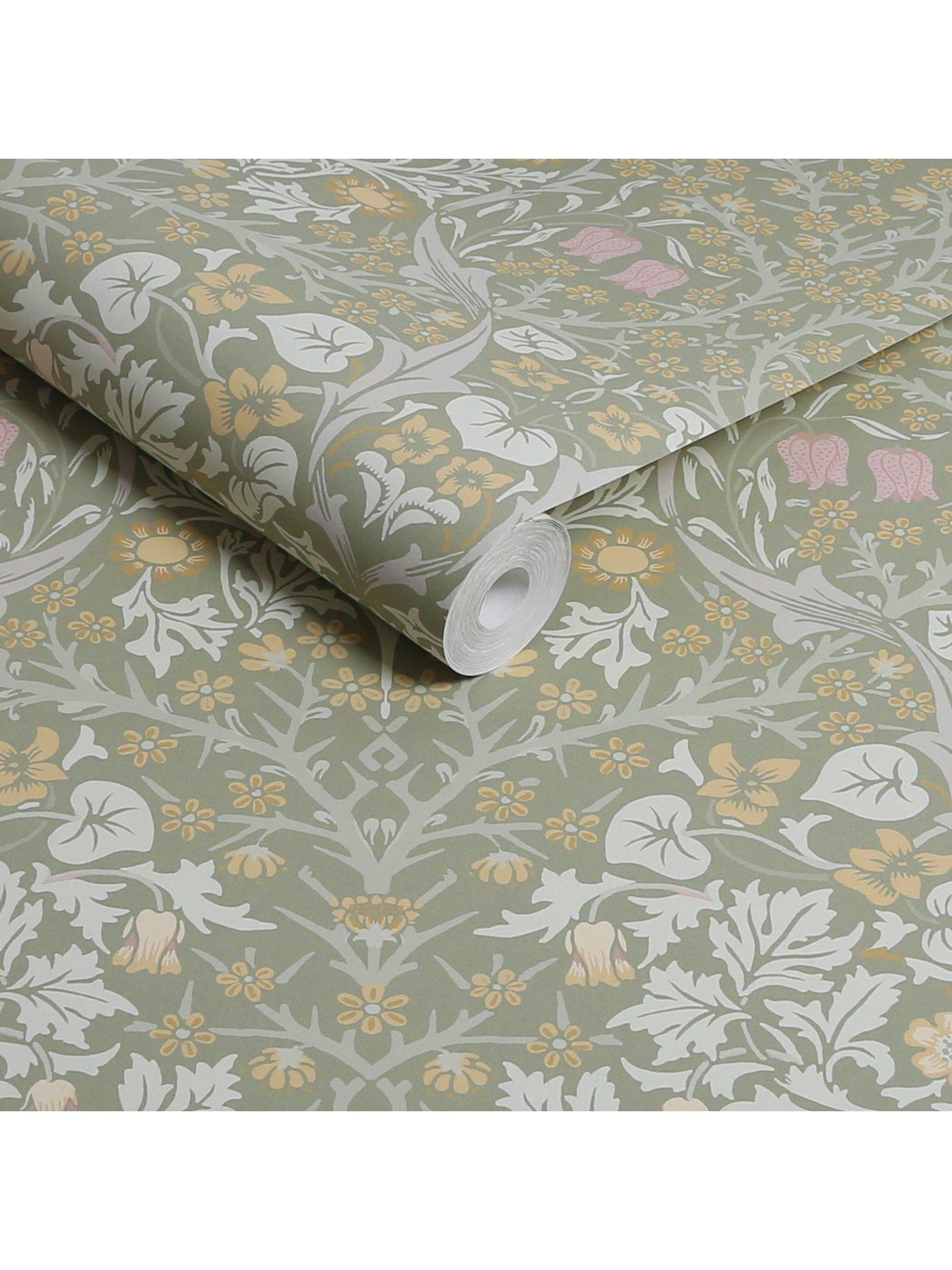 Image 3 of 4 of William Morris at Home William Morris Blackthorn Sage Wallpaper