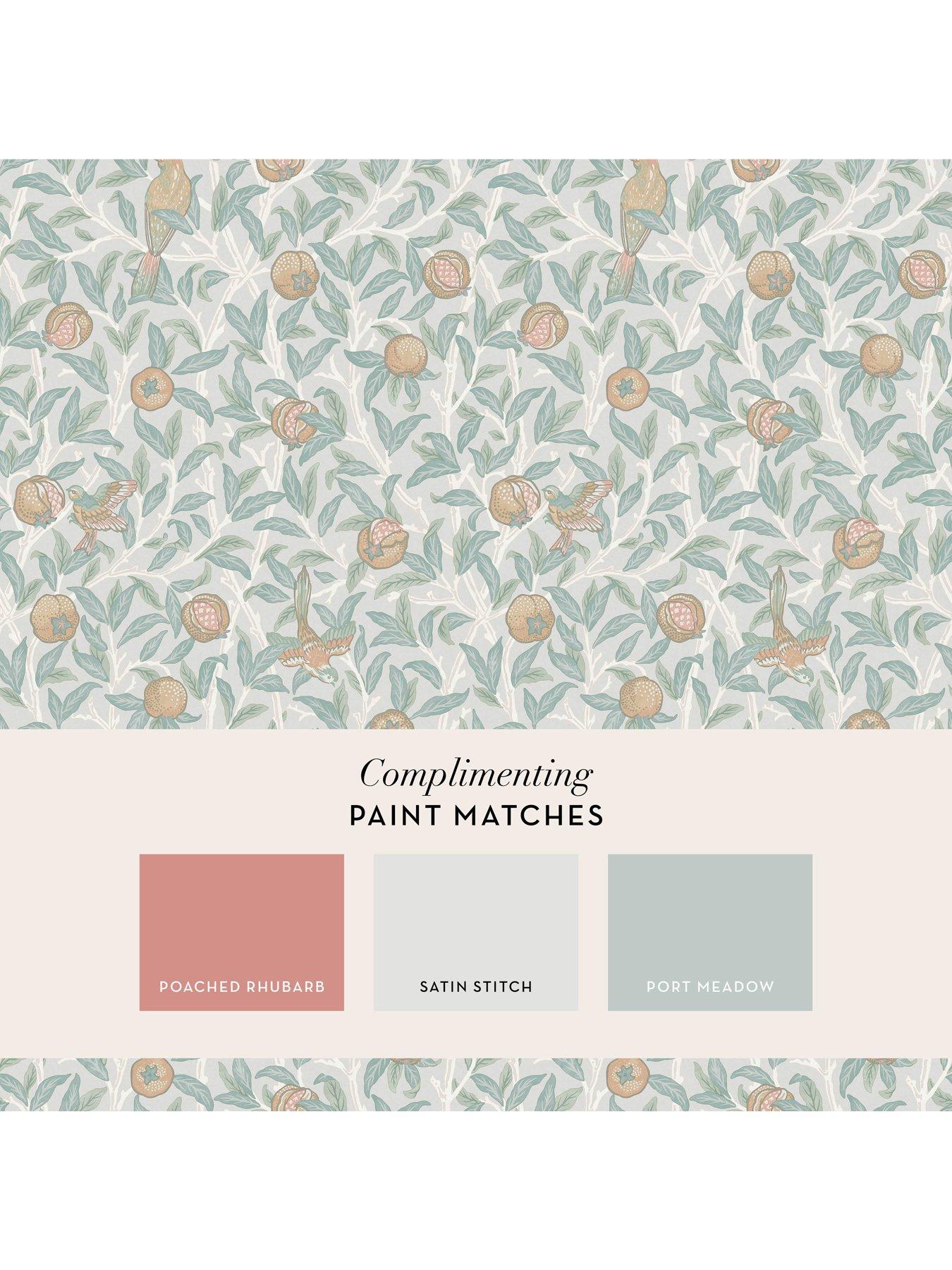  image of william-morris-at-home-william-morris-bird-pomegranate-duck-egg-wallpaper