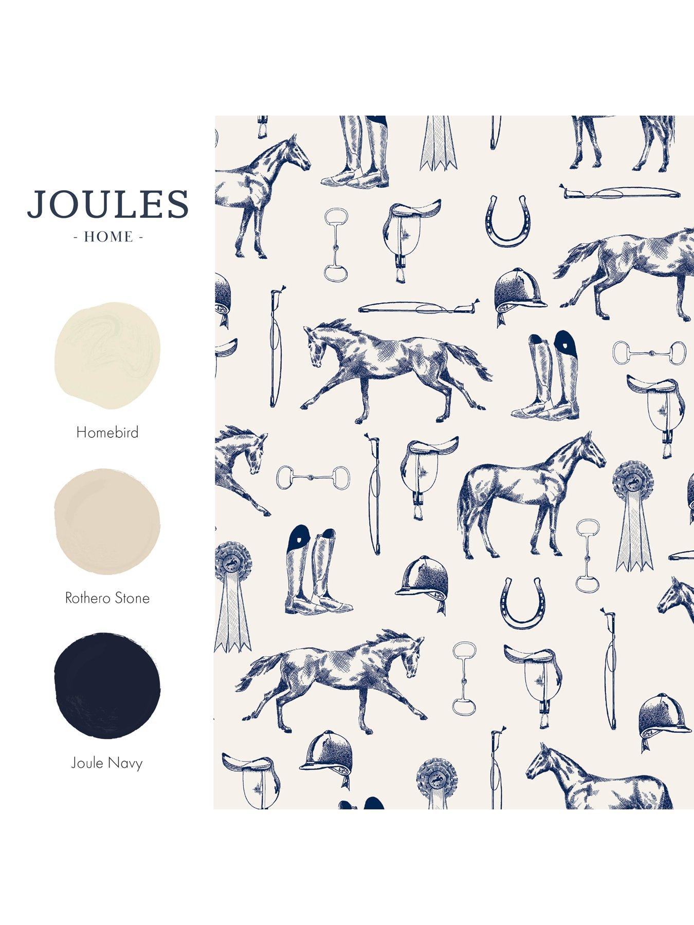  image of joules-sketched-equestrian-print-creamblue-wallpaper