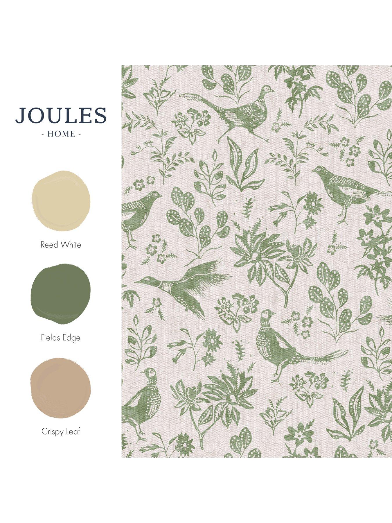  image of joules-pheasant-print-linengreen-wallpaper