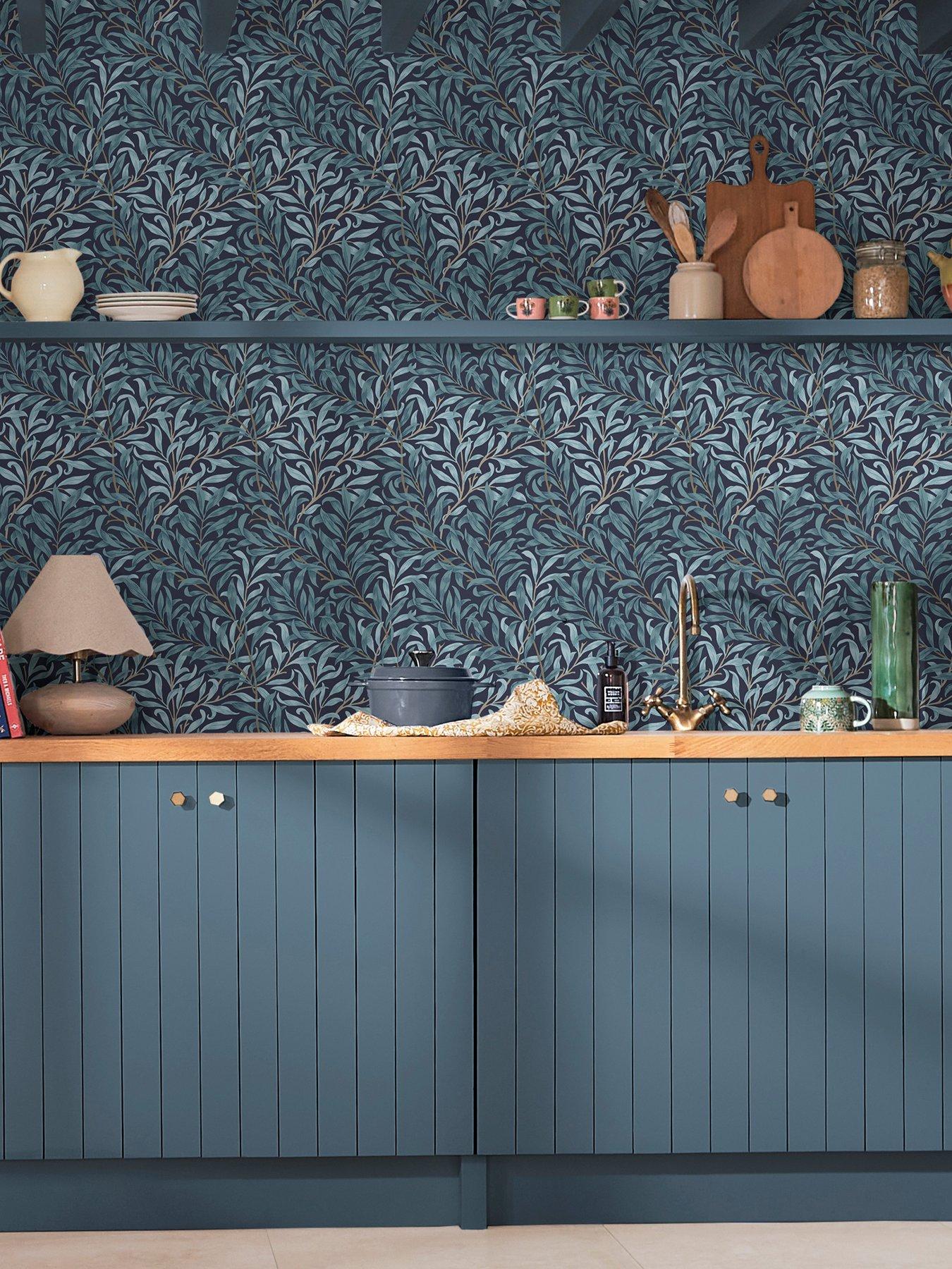  image of william-morris-at-home-william-morris-willow-bough-deep-blues-wallpaper