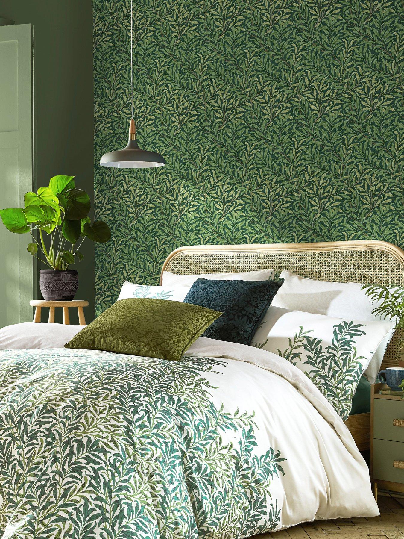  image of william-morris-at-home-william-morris-willow-bough-deep-green-wallpaper