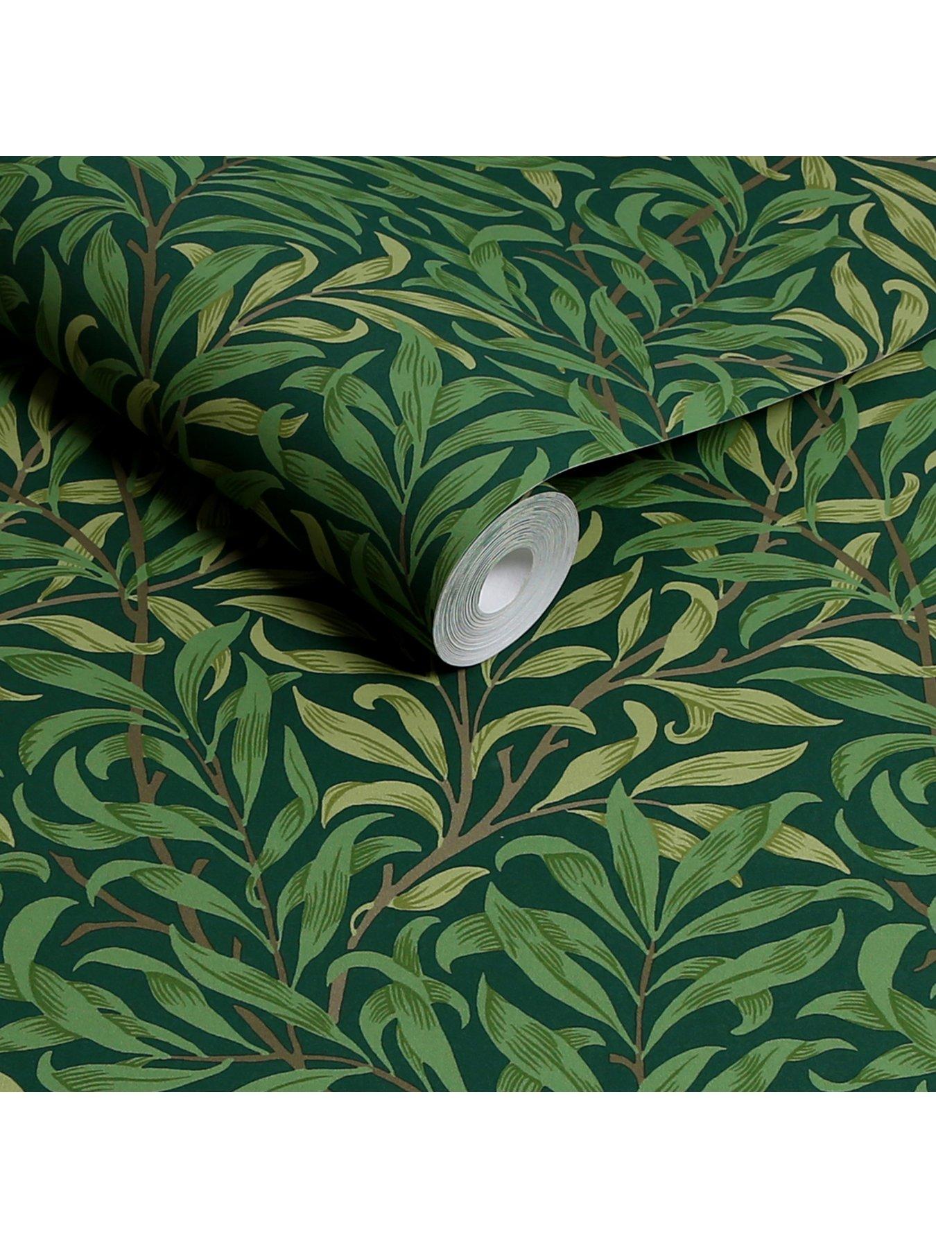  image of william-morris-at-home-william-morris-willow-bough-deep-green-wallpaper