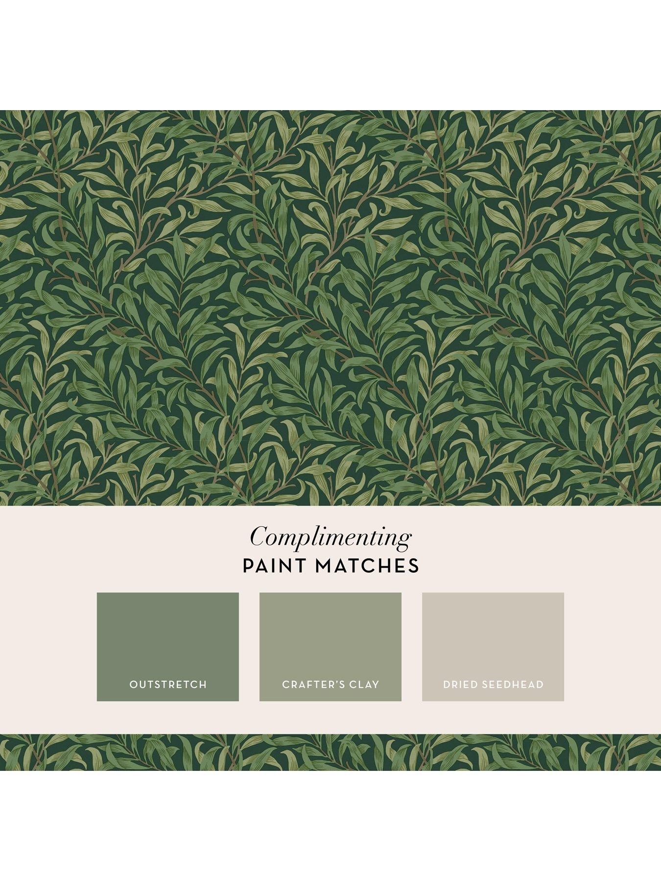  image of william-morris-at-home-william-morris-willow-bough-deep-green-wallpaper