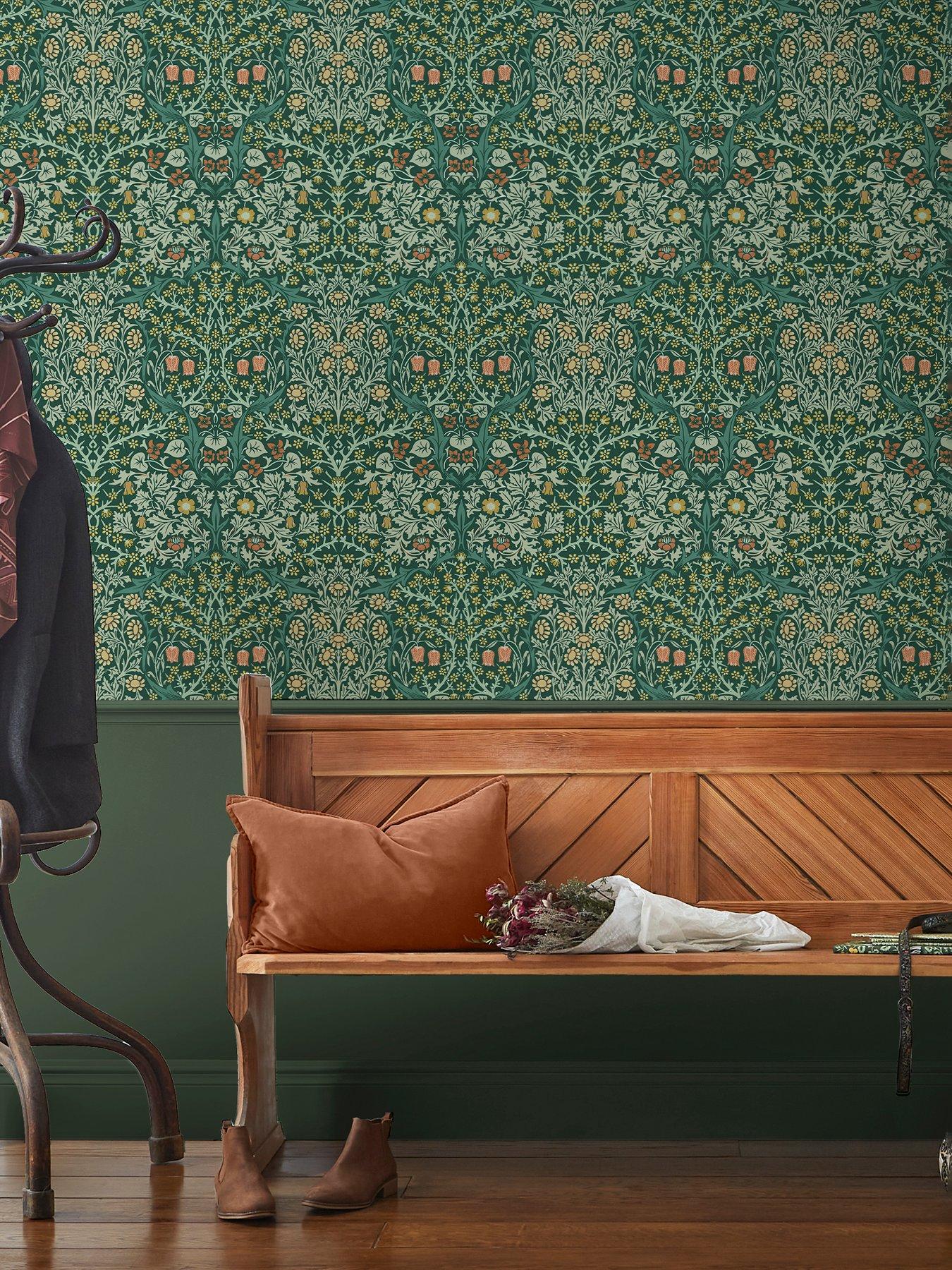 william-morris-at-home-william-morris-blackthorn-deep-green-wallpaper