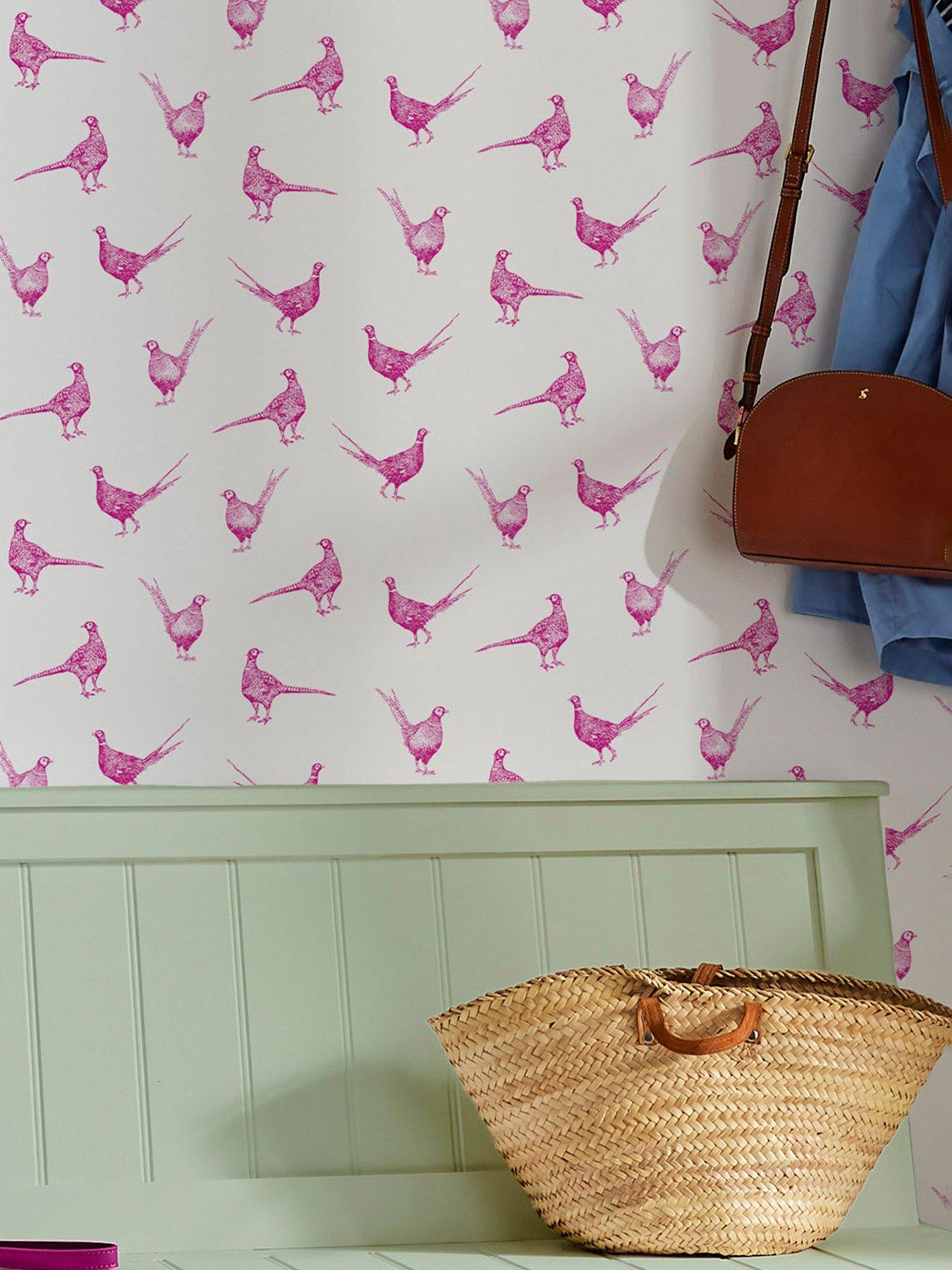 Image 1 of 4 of Joules Flirty Pheasants Truly Pink Wallpaper