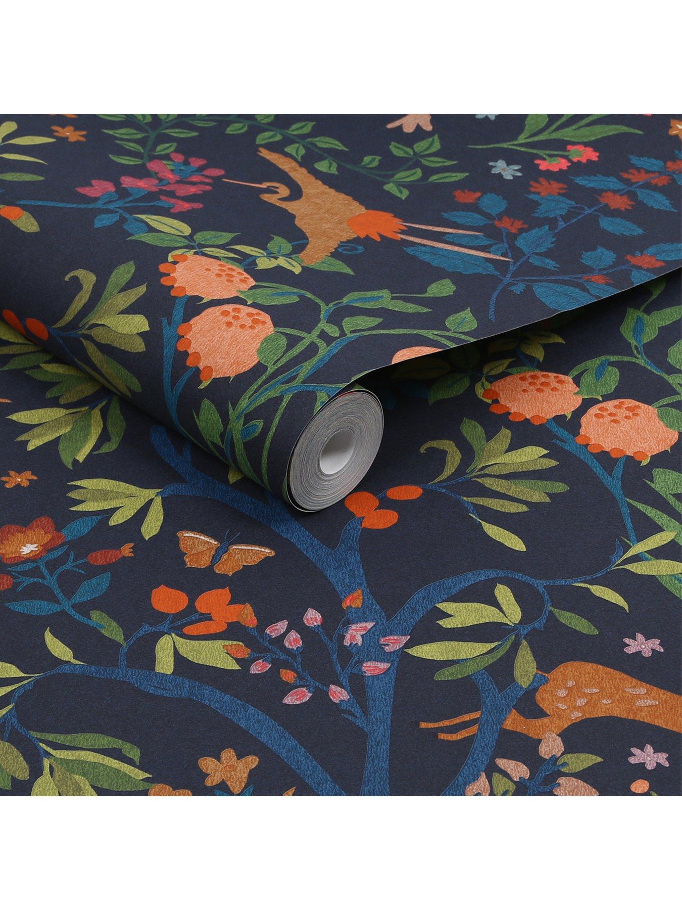 Image 3 of 4 of Joules Enchanted Woodland Navy Wallpaper