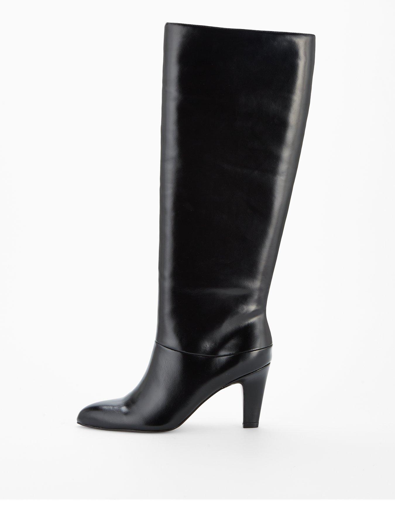 Image 2 of 7 of The Very Collection Block Heel Straight Leg&nbsp;Knee Boots - Black
