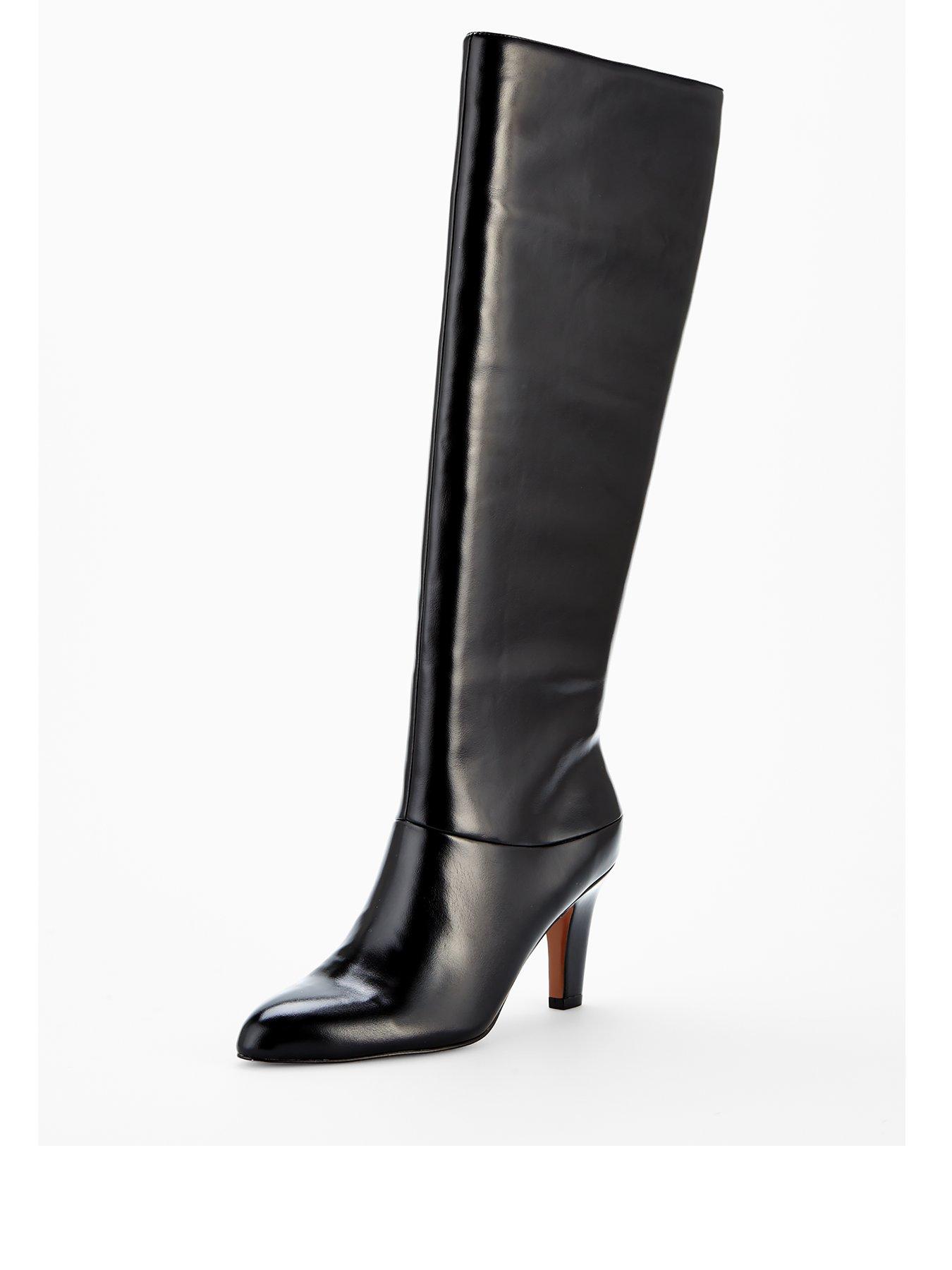 Image 3 of 7 of The Very Collection Block Heel Straight Leg&nbsp;Knee Boots - Black