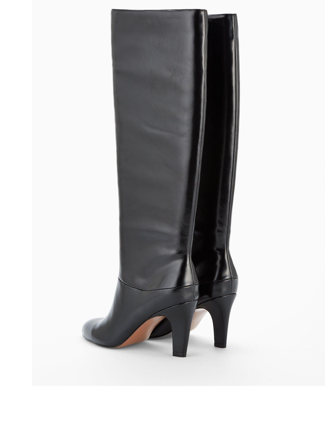 Image 4 of 7 of The Very Collection Block Heel Straight Leg&nbsp;Knee Boots - Black