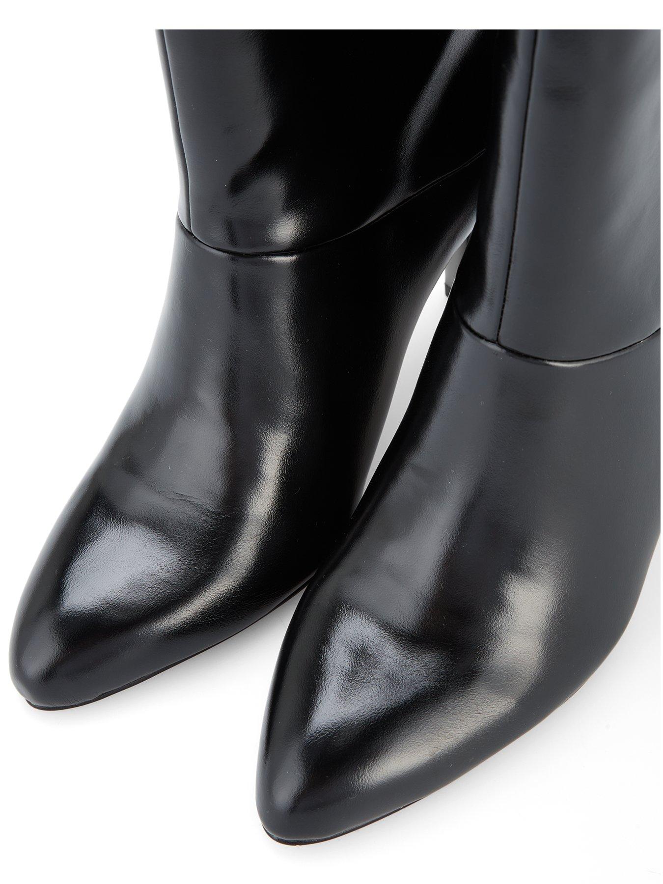 Image 5 of 7 of The Very Collection Block Heel Straight Leg&nbsp;Knee Boots - Black