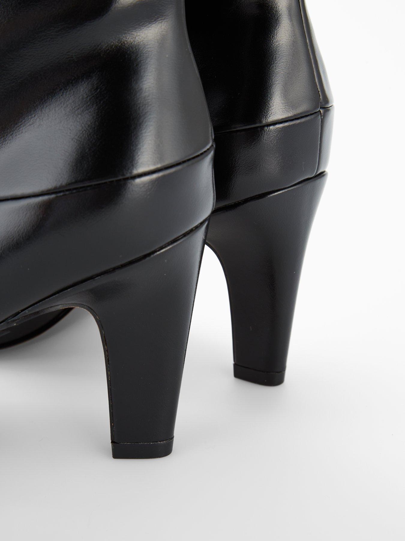 Image 7 of 7 of The Very Collection Block Heel Straight Leg&nbsp;Knee Boots - Black
