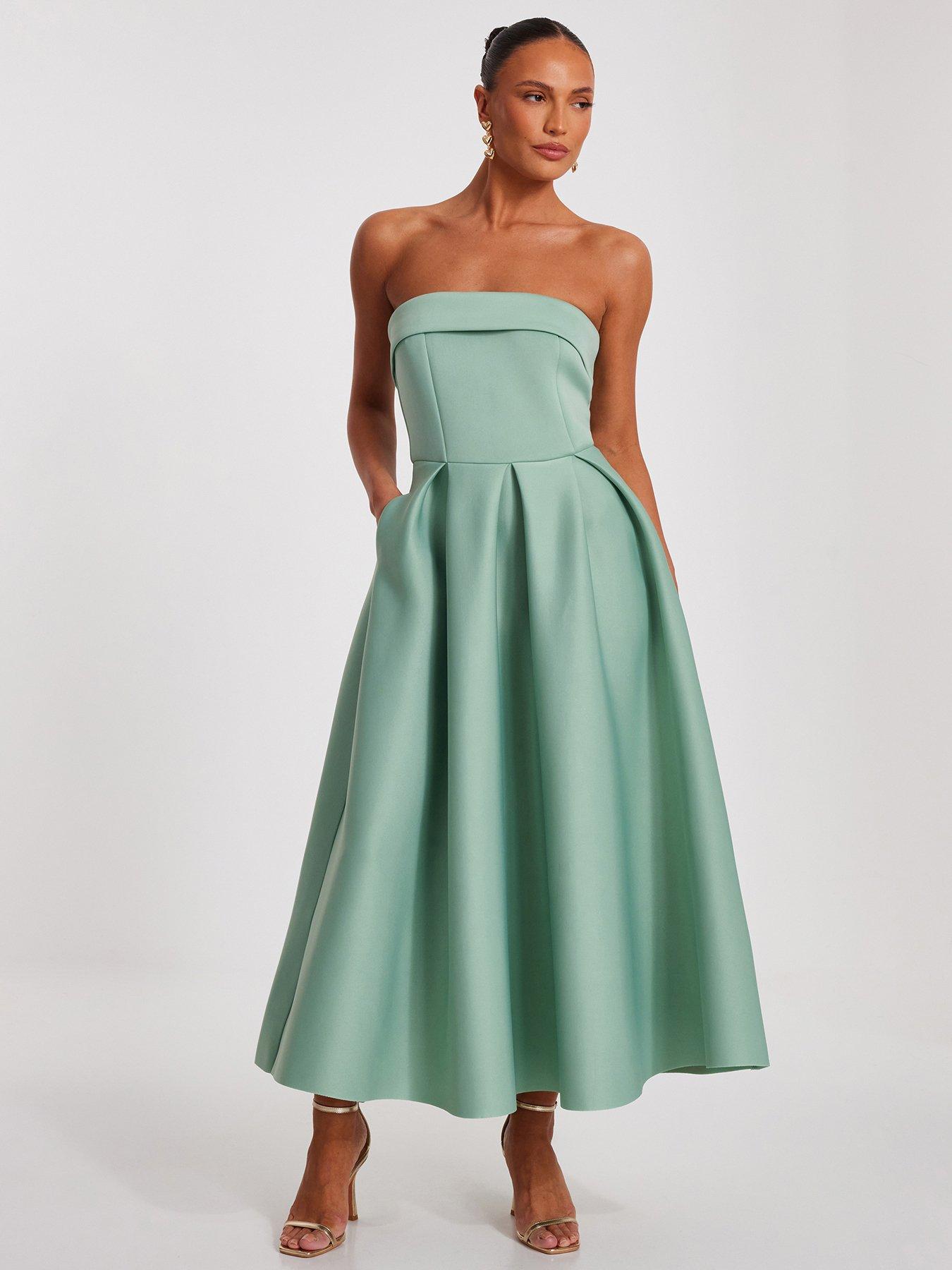 quiz-sage-bandeau-skater-dress