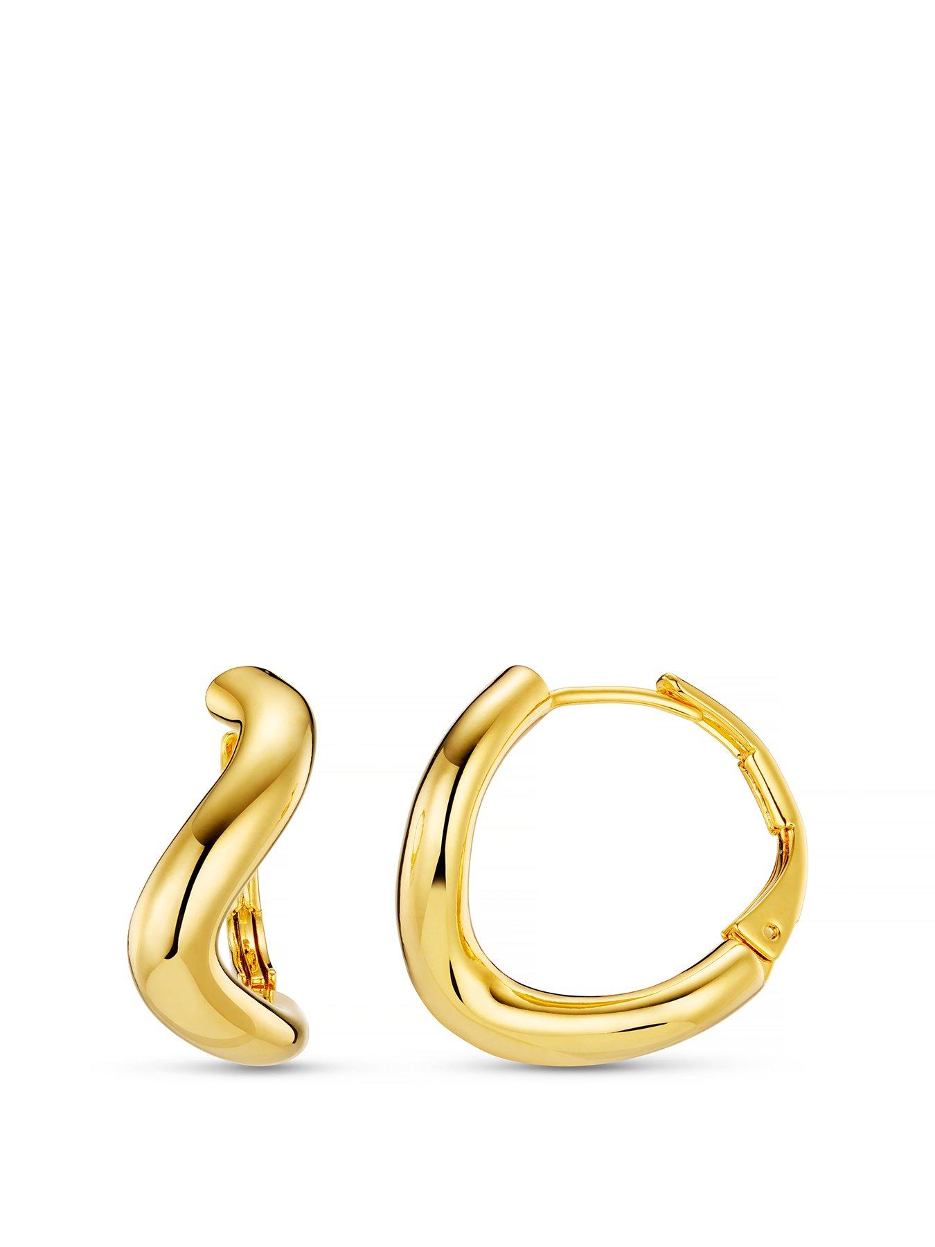  image of orelia-round-wave-chunky-hoop-earring