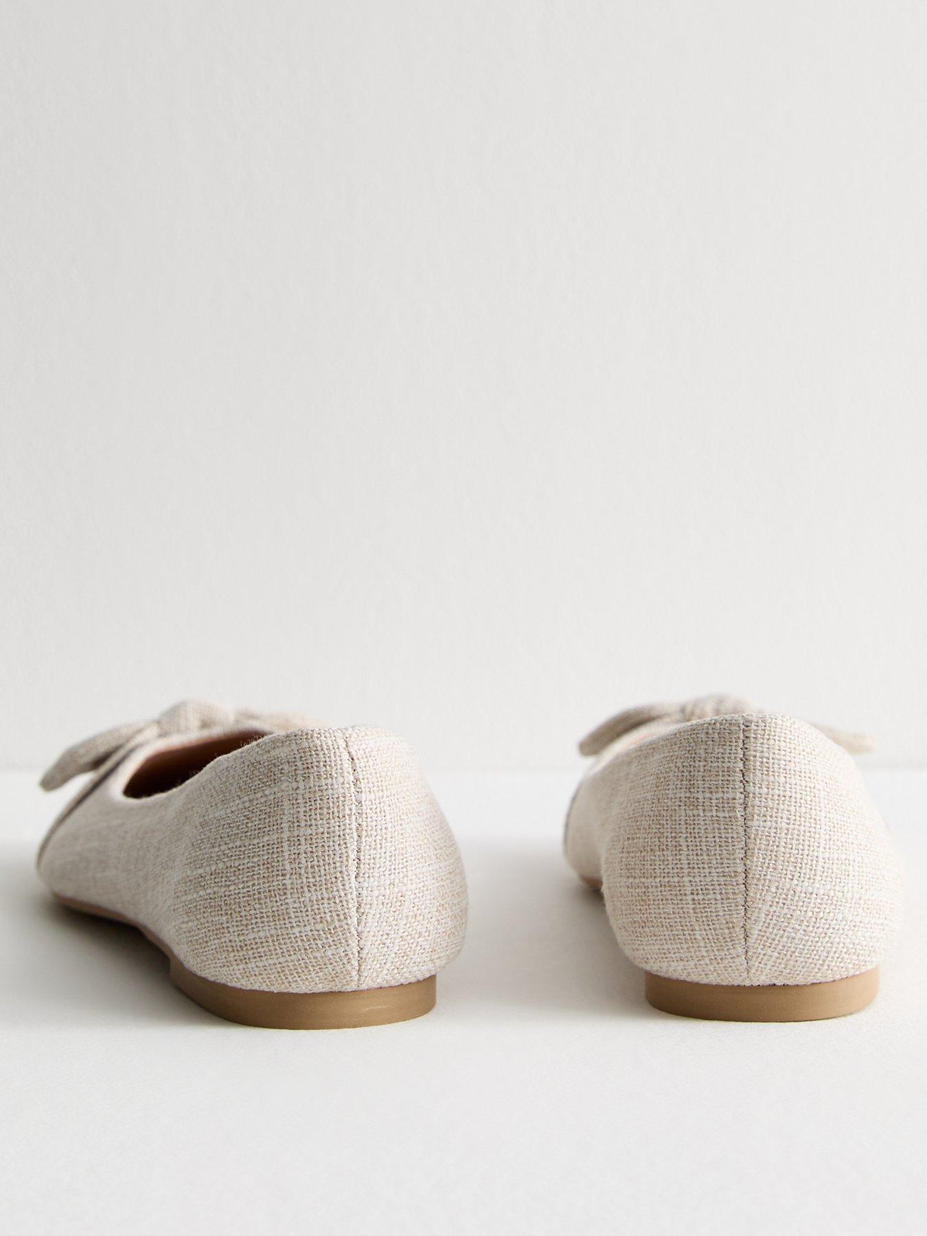 back image of new-look-wide-fit-cream-linen-look-ballet-pumps