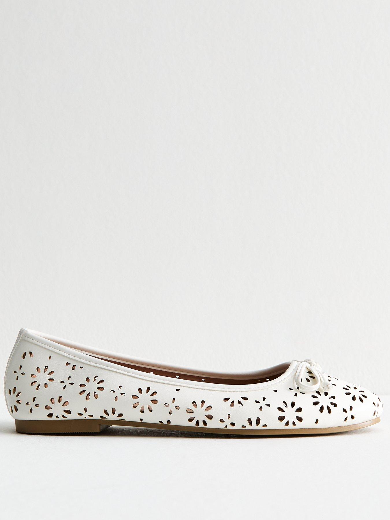 new-look-white-faux-leather-laser-cut-ballet-pumps
