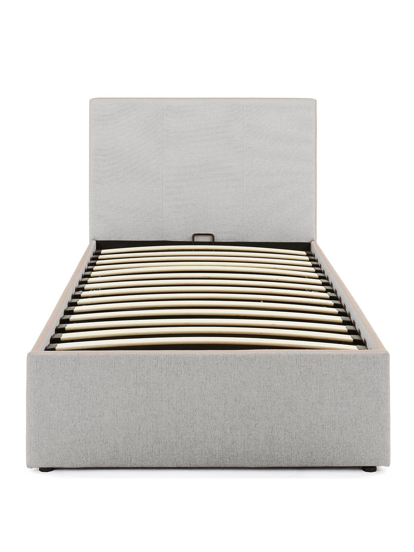 Image 2 of 7 of The Very Collection Riley End Lift Up Storage Ottoman Single Bed with Mattress Options (Buy &amp; SAVE!) - Light Grey - FSC&reg; Certified