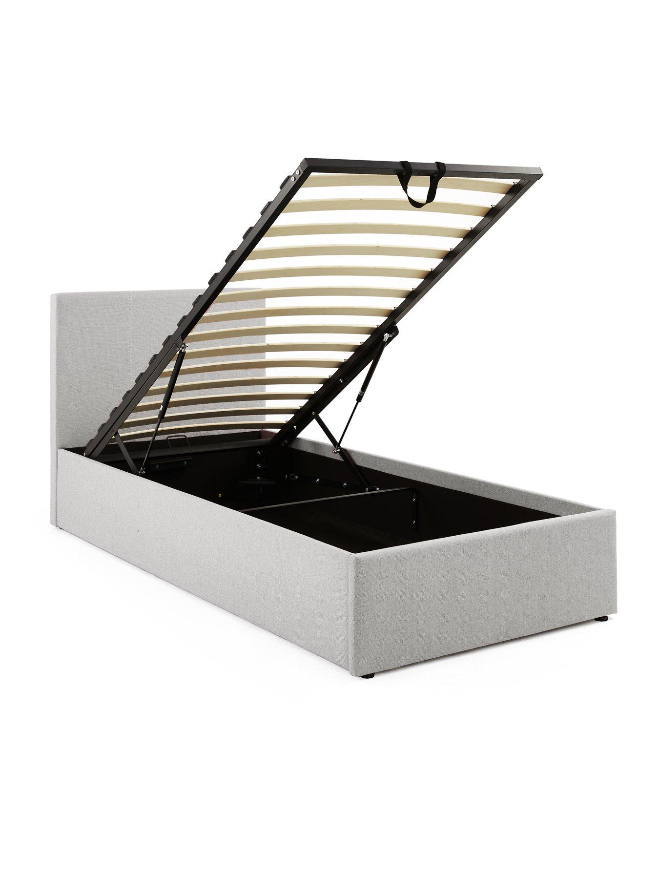 Image 3 of 7 of The Very Collection Riley End Lift Up Storage Ottoman Single Bed with Mattress Options (Buy &amp; SAVE!) - Light Grey - FSC&reg; Certified