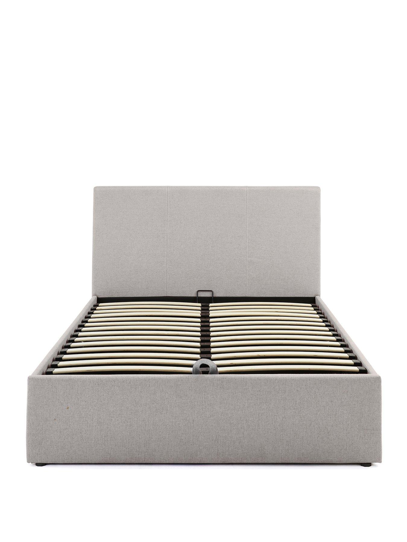 Image 2 of 7 of The Very Collection Riley End Lift Up Storage Ottoman Small Double Bed with Mattress Options (Buy &amp; SAVE!) - Light Grey - FSC&reg; Certified