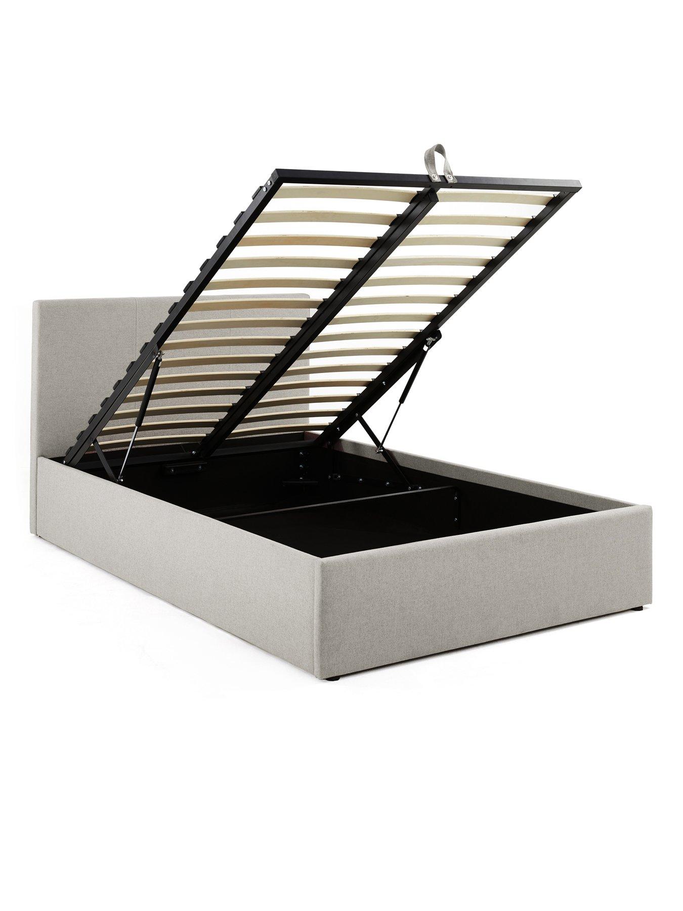 Image 4 of 7 of The Very Collection Riley End Lift Up Storage Ottoman Small Double Bed with Mattress Options (Buy &amp; SAVE!) - Light Grey - FSC&reg; Certified