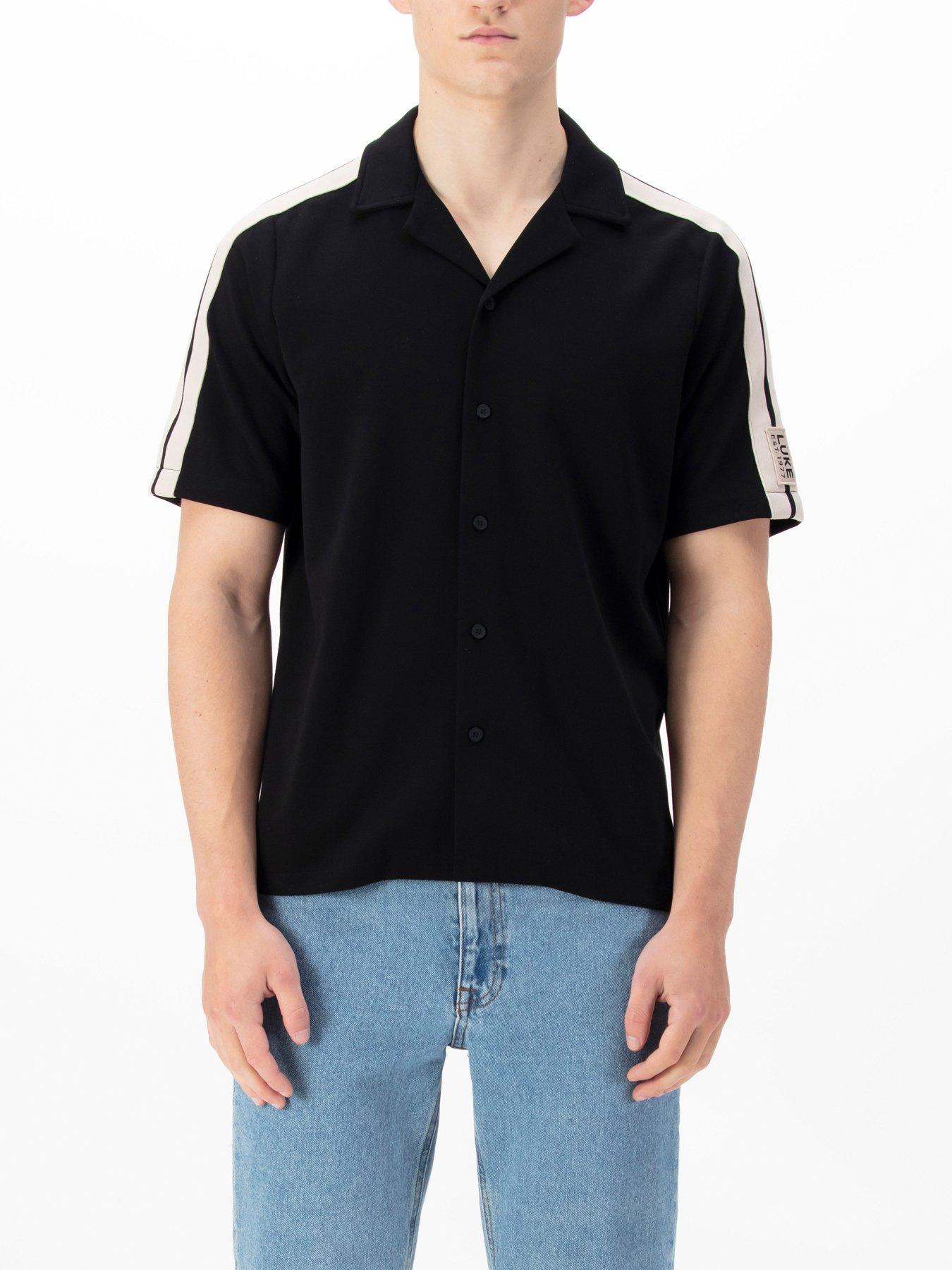 luke-1977-peking-tape-detail-button-up-short-sleeve-shirt-black