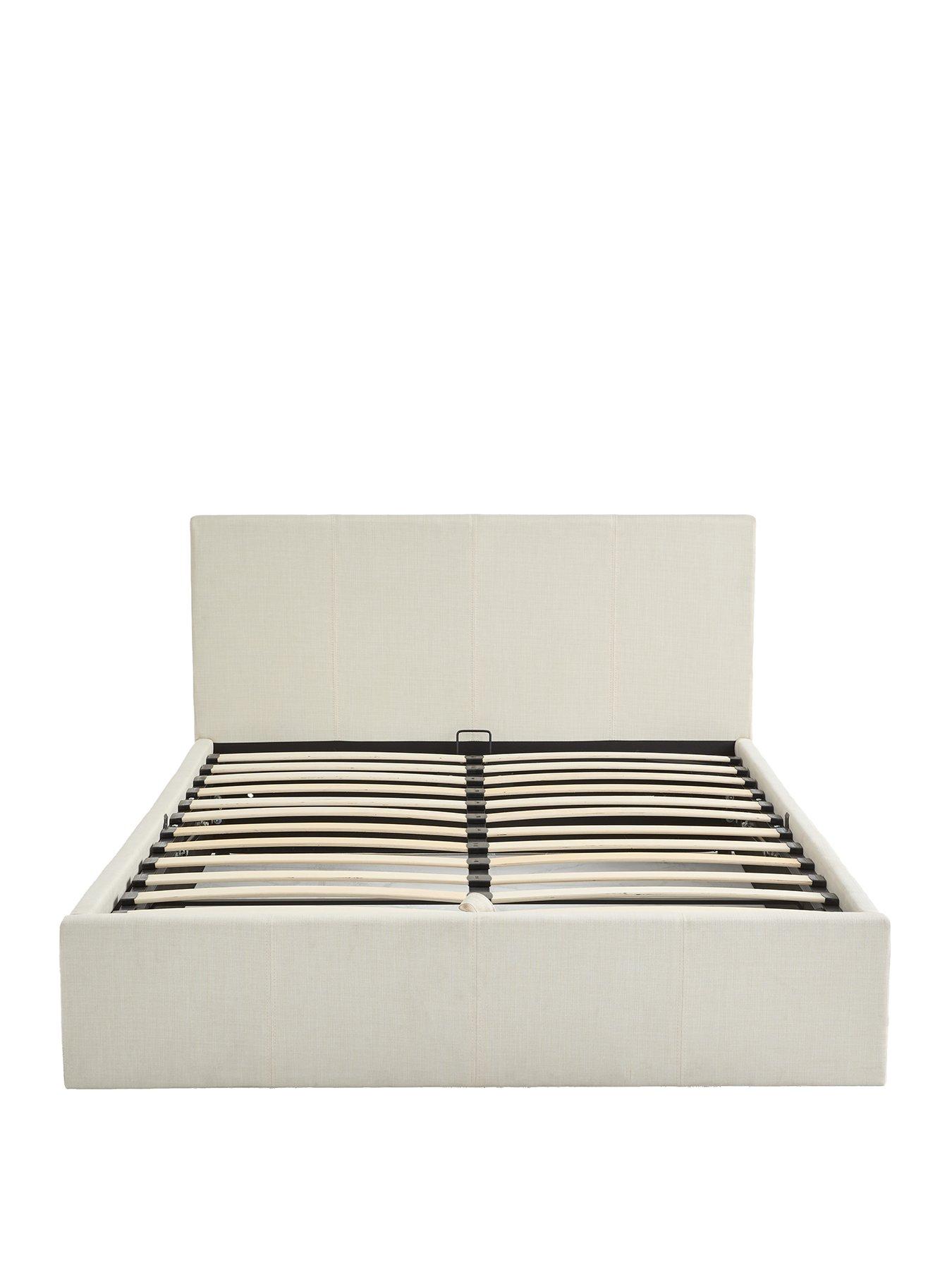 Image 2 of 7 of The Very Collection Alexis Fabric End Lift Up Ottoman Storage Bed with Mattress Options (Buy &amp; SAVE!) - Natural - FSC&reg; Certified