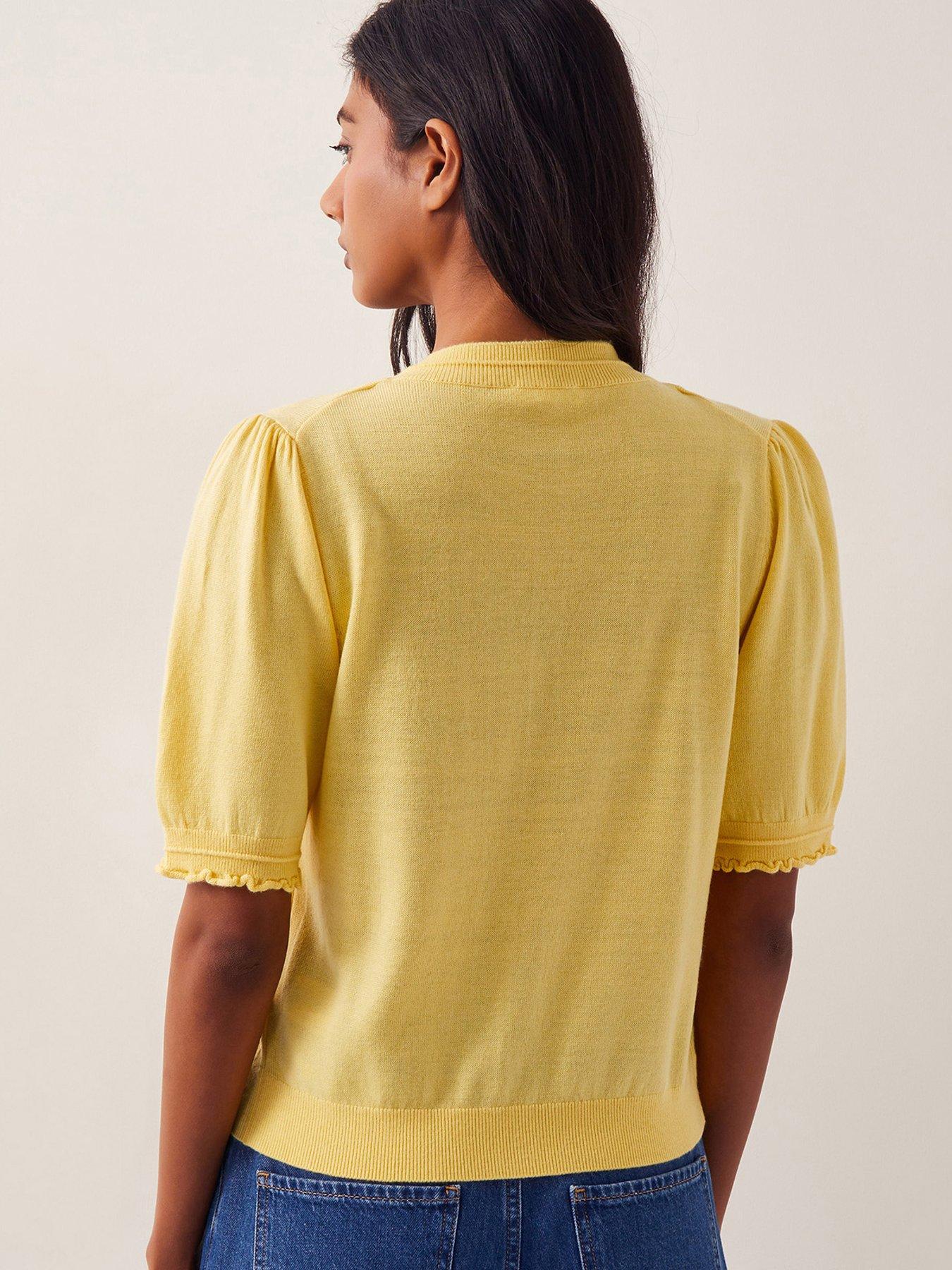  image of monsoon-tegan-button-knit-cardigan-yellow