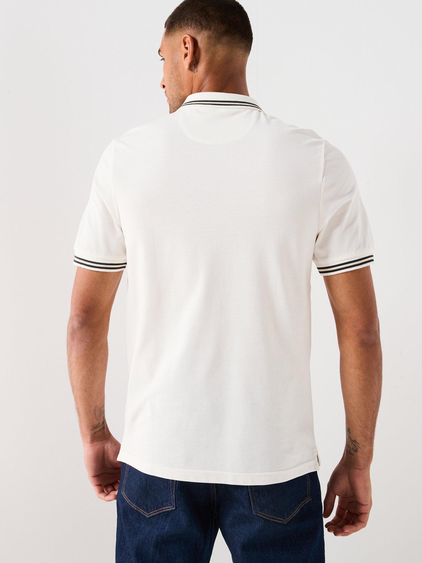stillFront image of farah-netton-zipped-polo-shirt--white