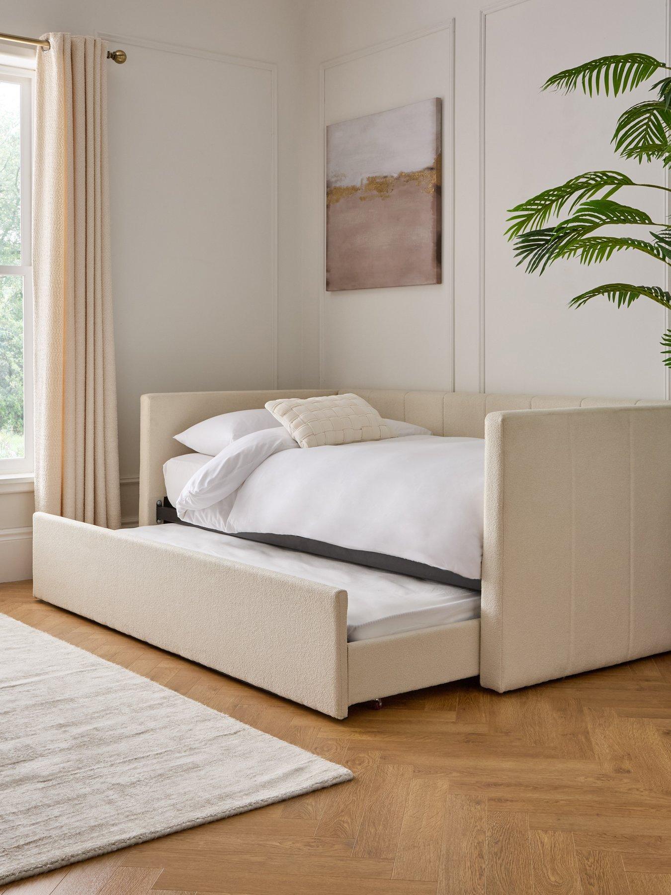 Very Home Floren Boucle Day Bed with Low Level Trundle and Mattress Options (Buy  &  SAVE!) - FSC® Certified