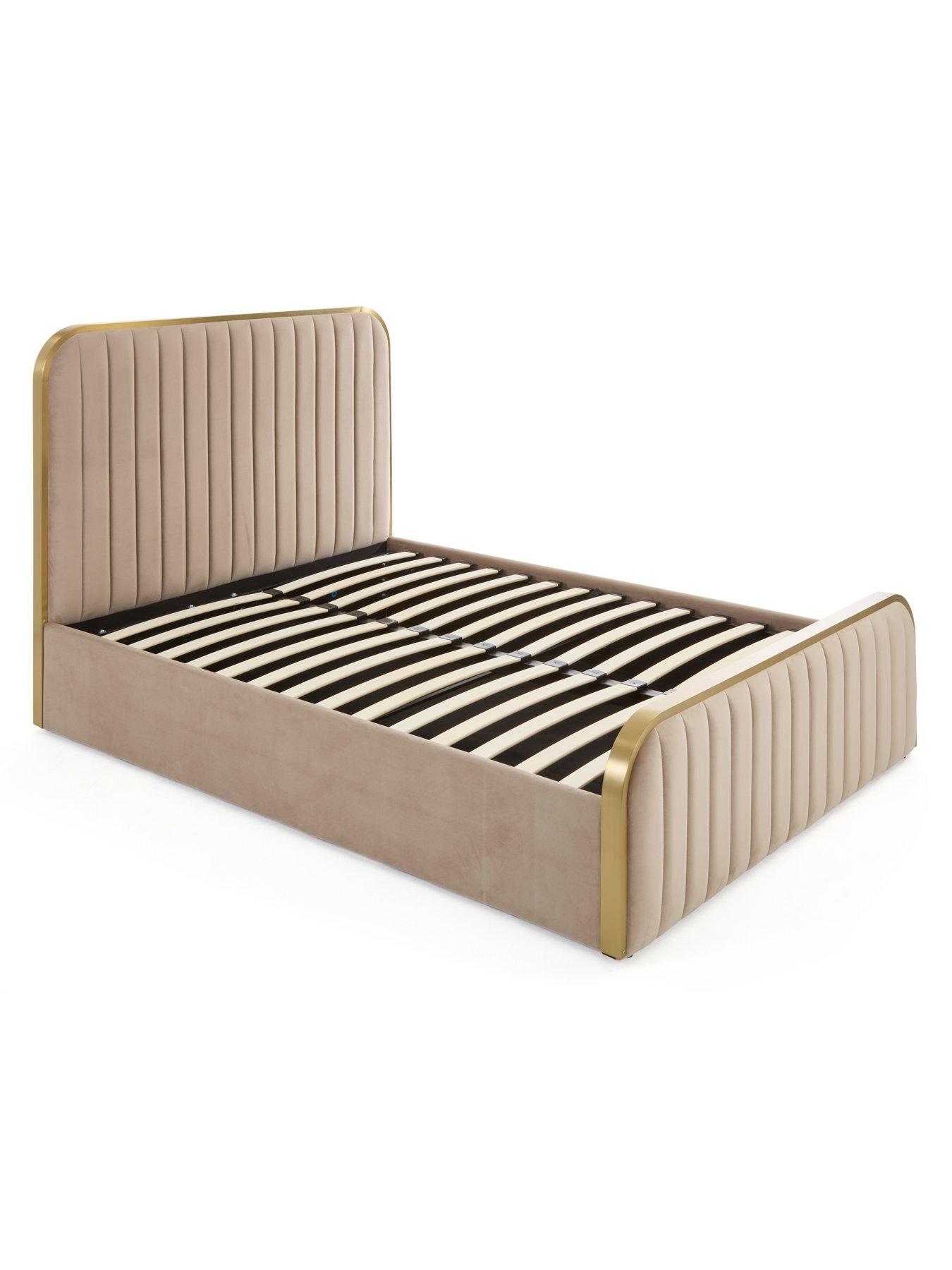 Image 3 of 7 of Very Home Muse Lift Up Storage Bed Frame with Mattress Options (Buy &amp; SAVE!) - Natural/Gold - FSC&reg; Certified