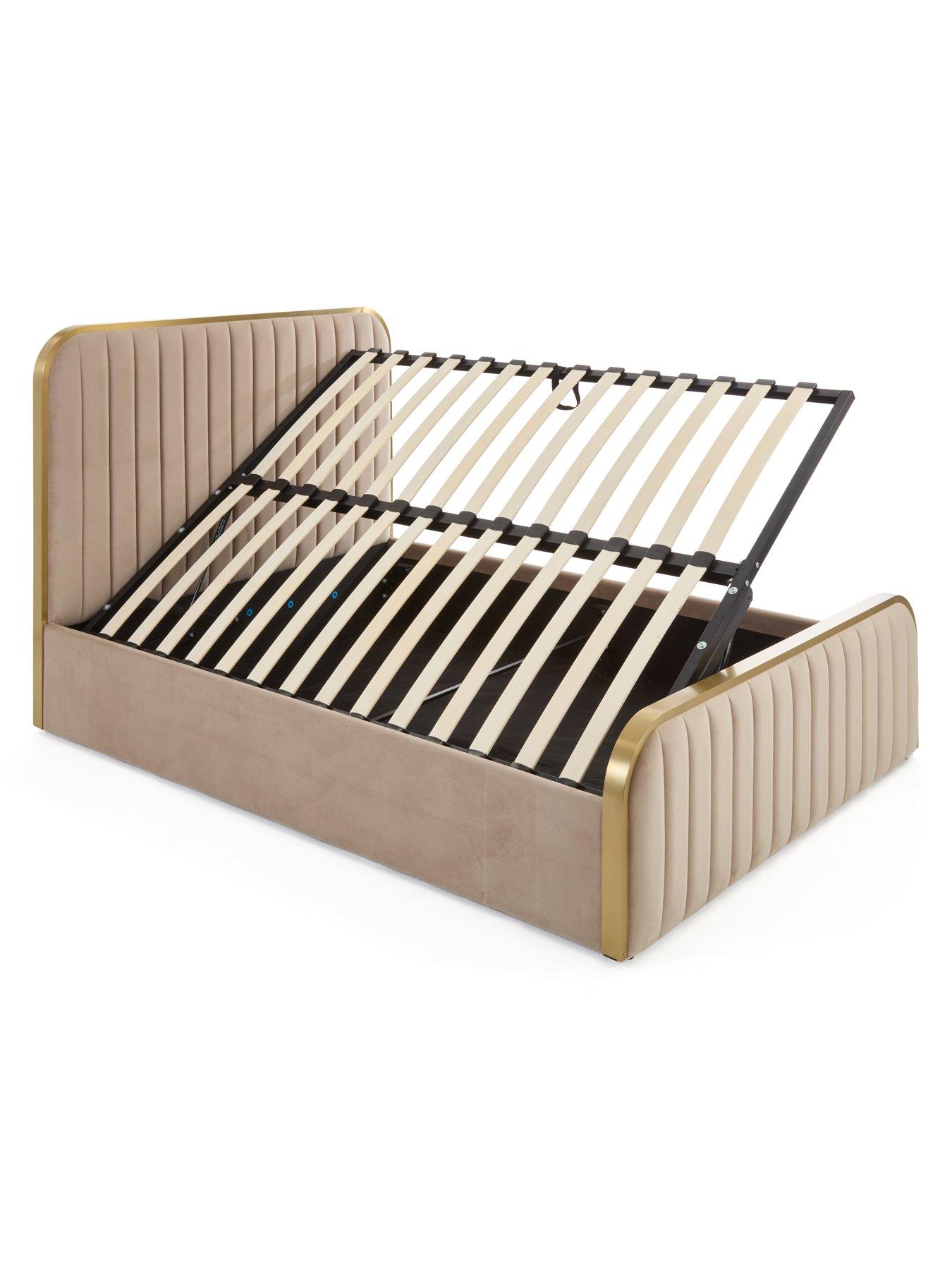 Image 4 of 7 of Very Home Muse Lift Up Storage Bed Frame with Mattress Options (Buy &amp; SAVE!) - Natural/Gold - FSC&reg; Certified