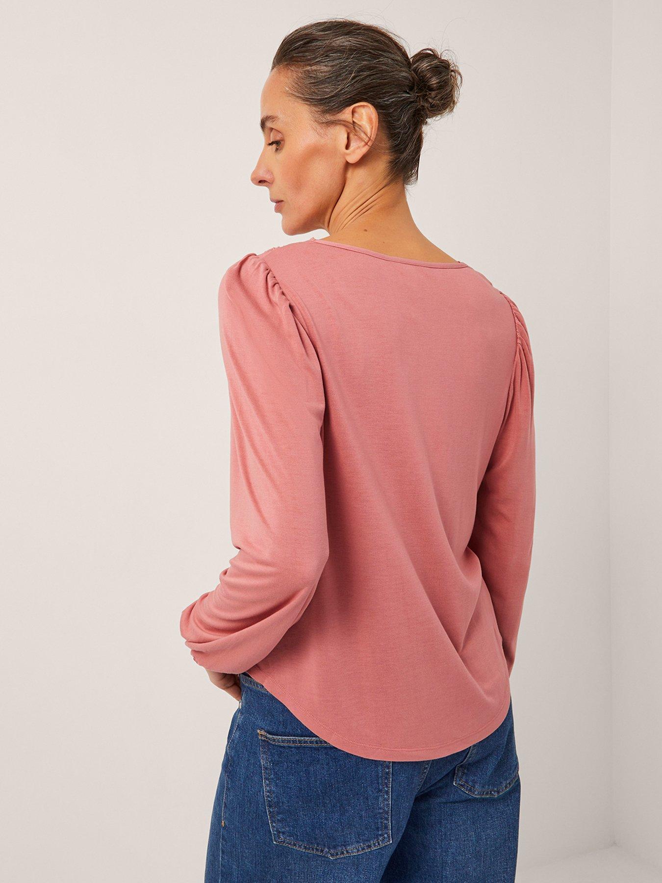 Image 2 of 5 of Monsoon Lisa Lace Detail Top - Pink