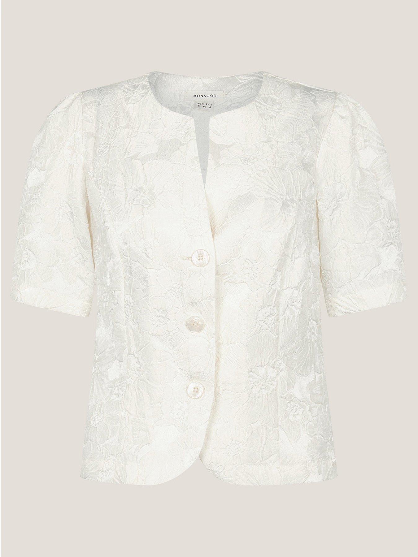 Image 3 of 5 of Monsoon Eliza Jacquard Top - Ivory