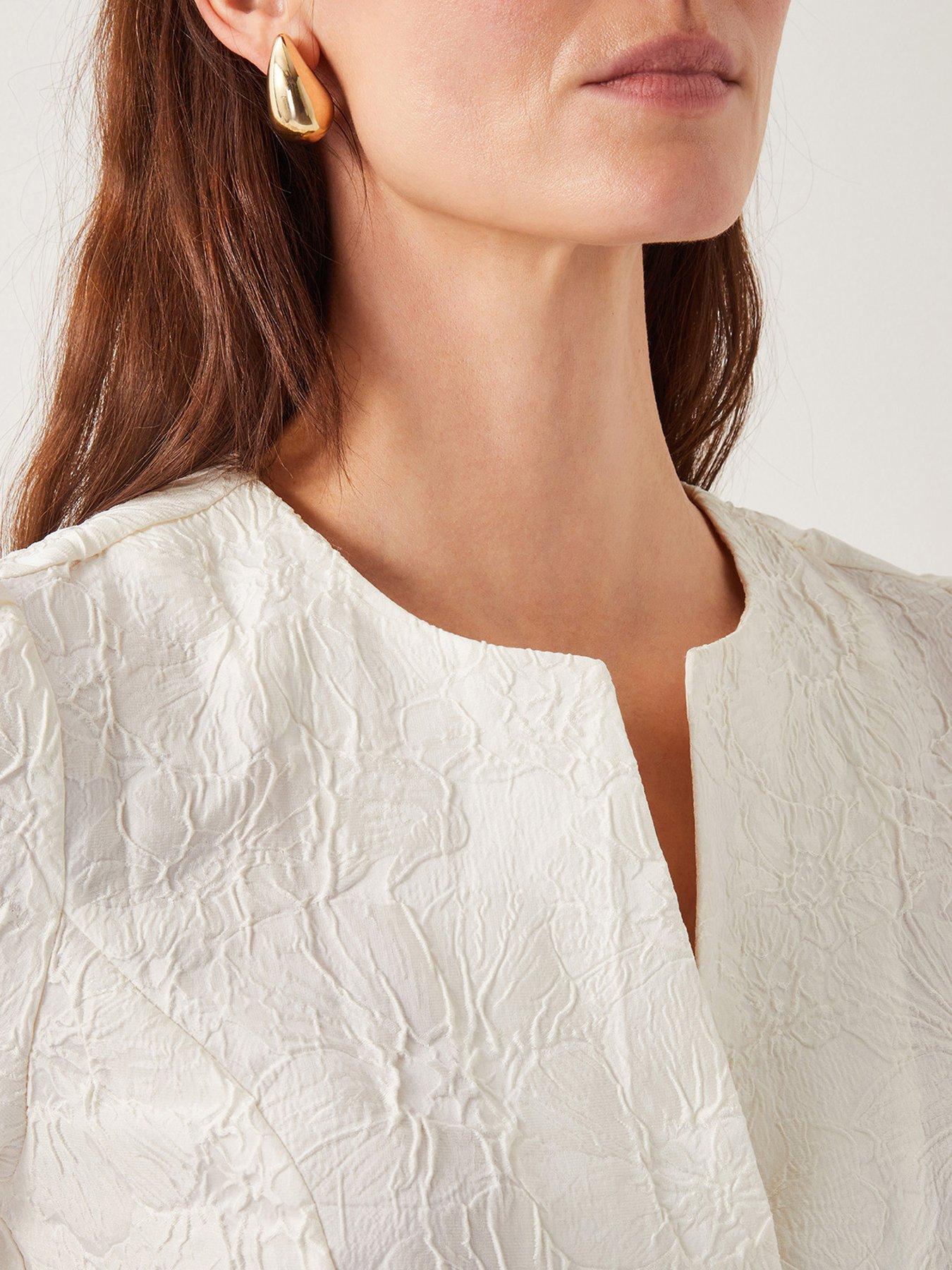 Image 5 of 5 of Monsoon Eliza Jacquard Top - Ivory