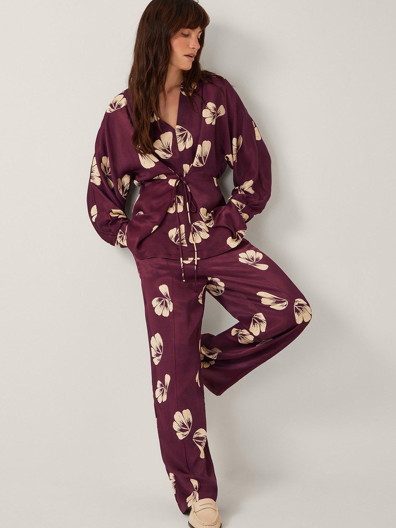  image of monsoon-roz-floral-top-burgundy