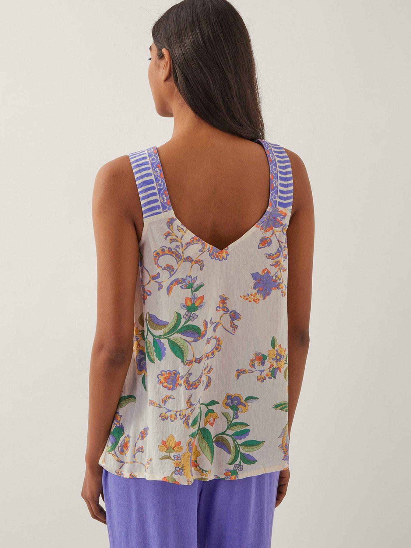  image of monsoon-kaia-printed-cami-turquoise
