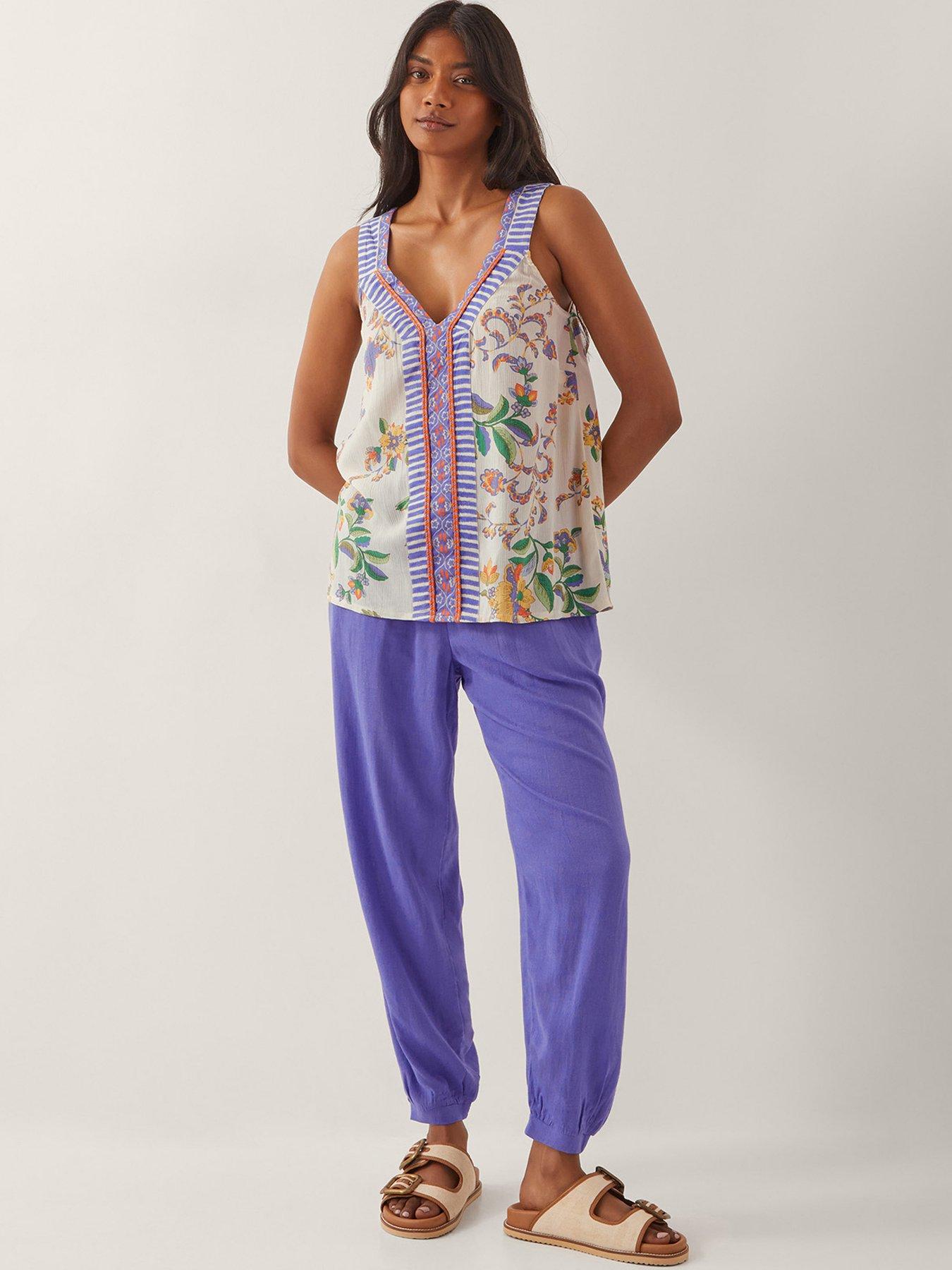  image of monsoon-kaia-printed-cami-turquoise