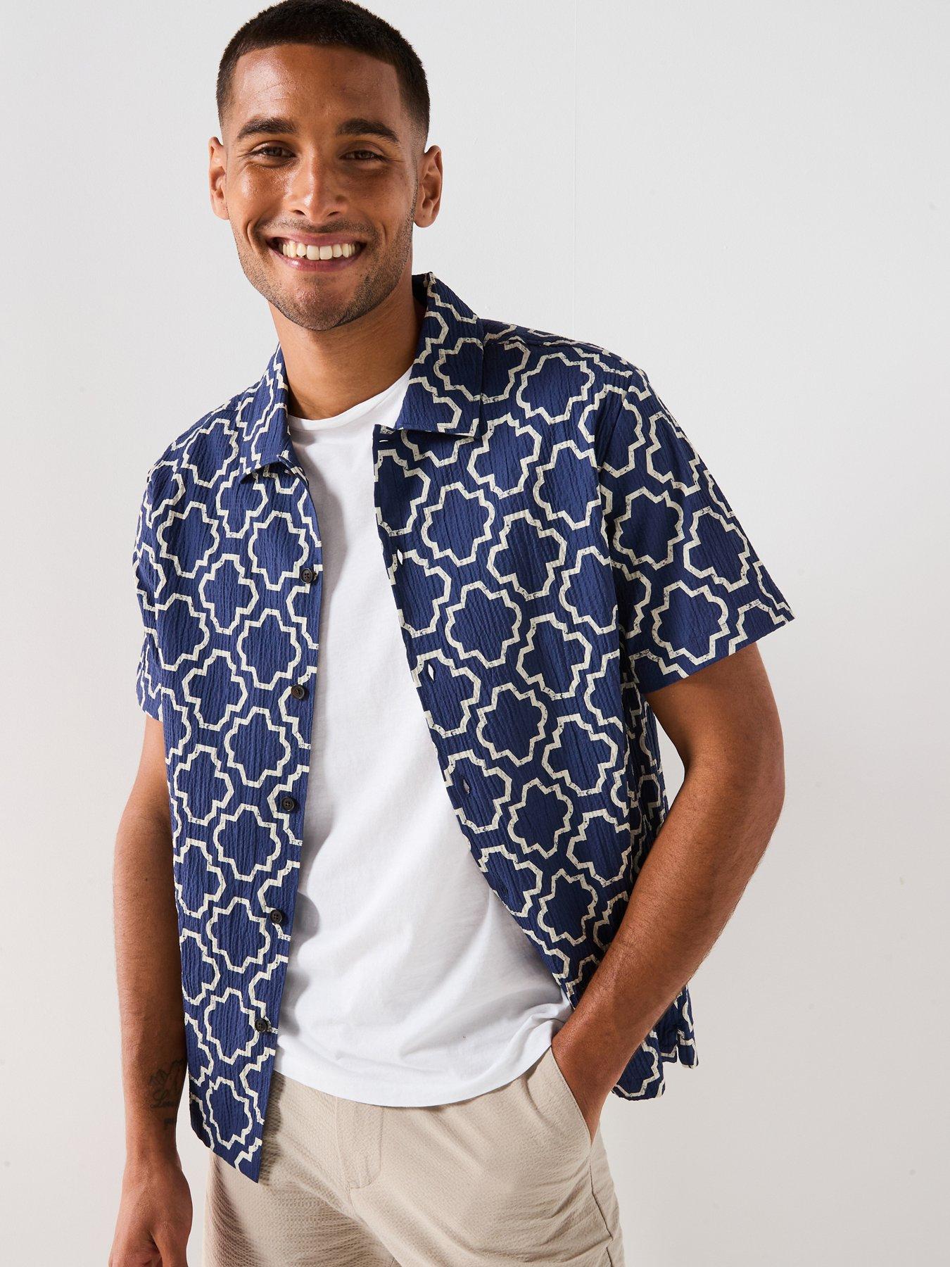 farah-astral-print-relaxed-short-sleeve-shirt--blue