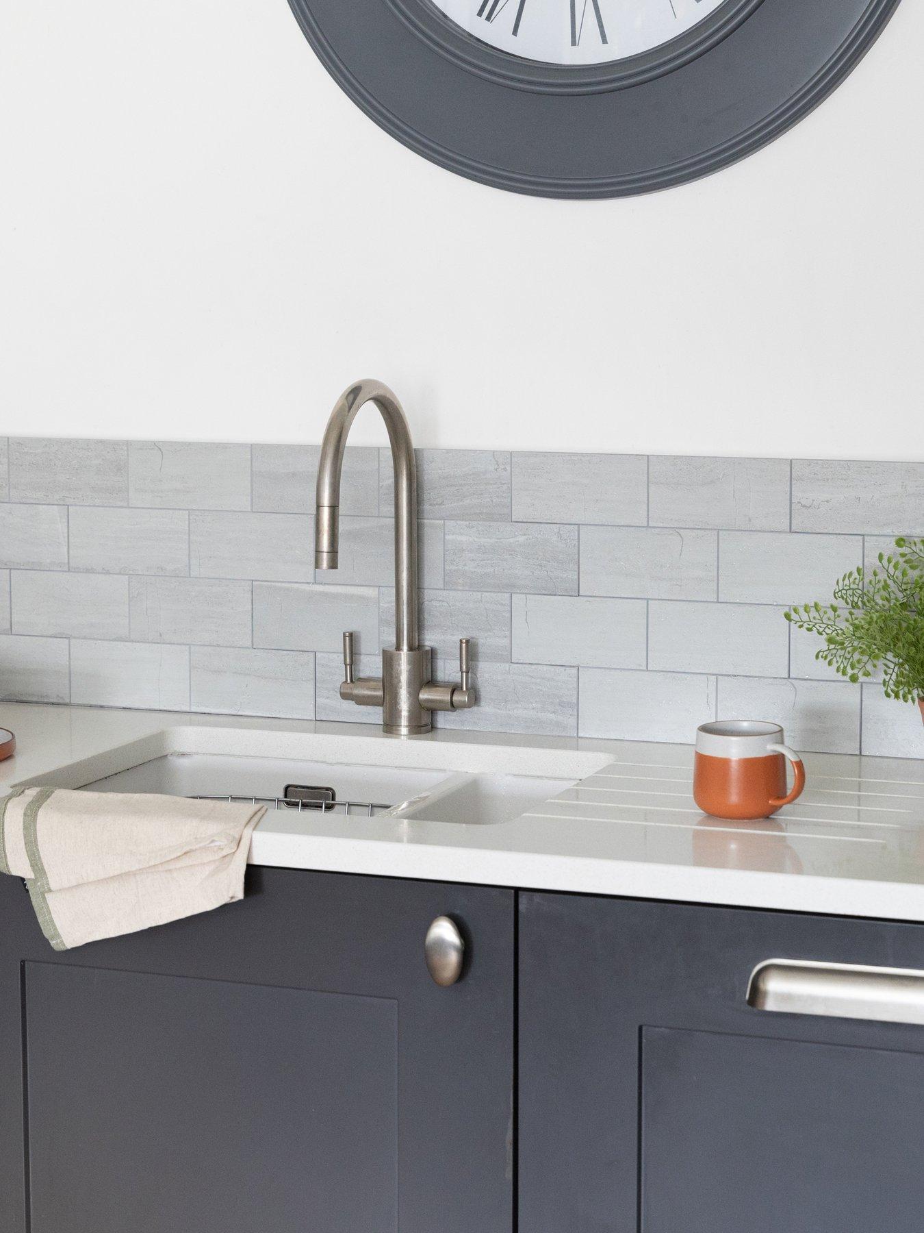 undefined Concrete Premium Self Adhesive Composite Wall Tiles 30.5cm (w) X 30.5cm (h) X 3mm (d) - 10 Pack