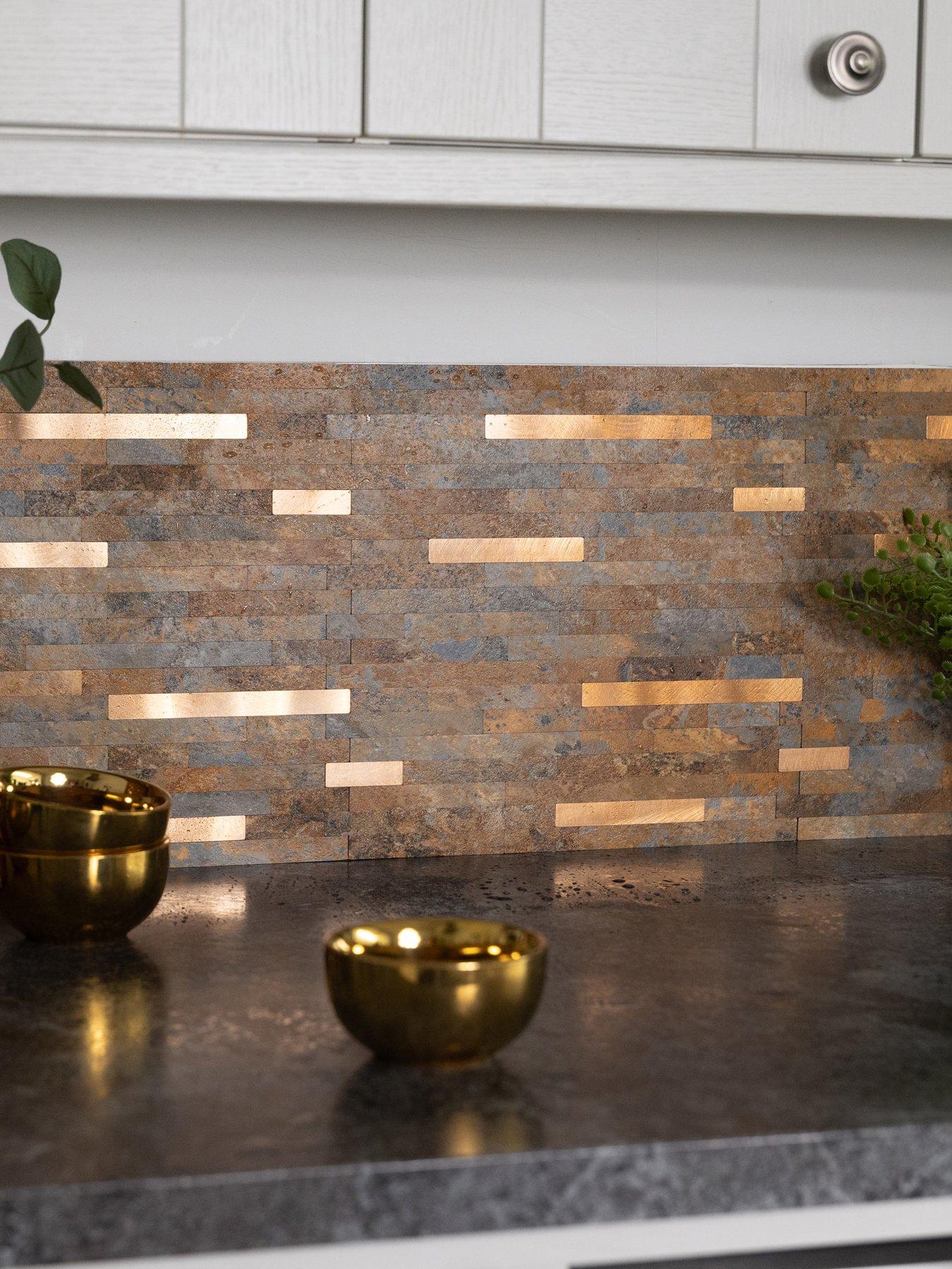 D-C-Fix Slate Premium Self Adhesive Composite Wall Tiles 29.2cm (w) X 29.7cm (h) X 3mm (d) - 5 Pack