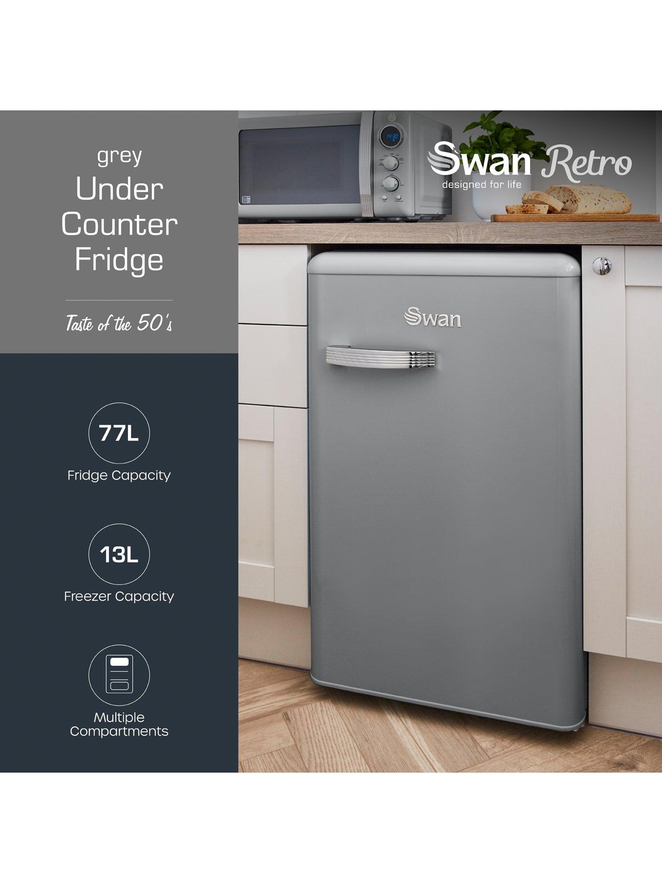  image of swan-sr11035grne-retro-grey-under-counter-fridge-90l