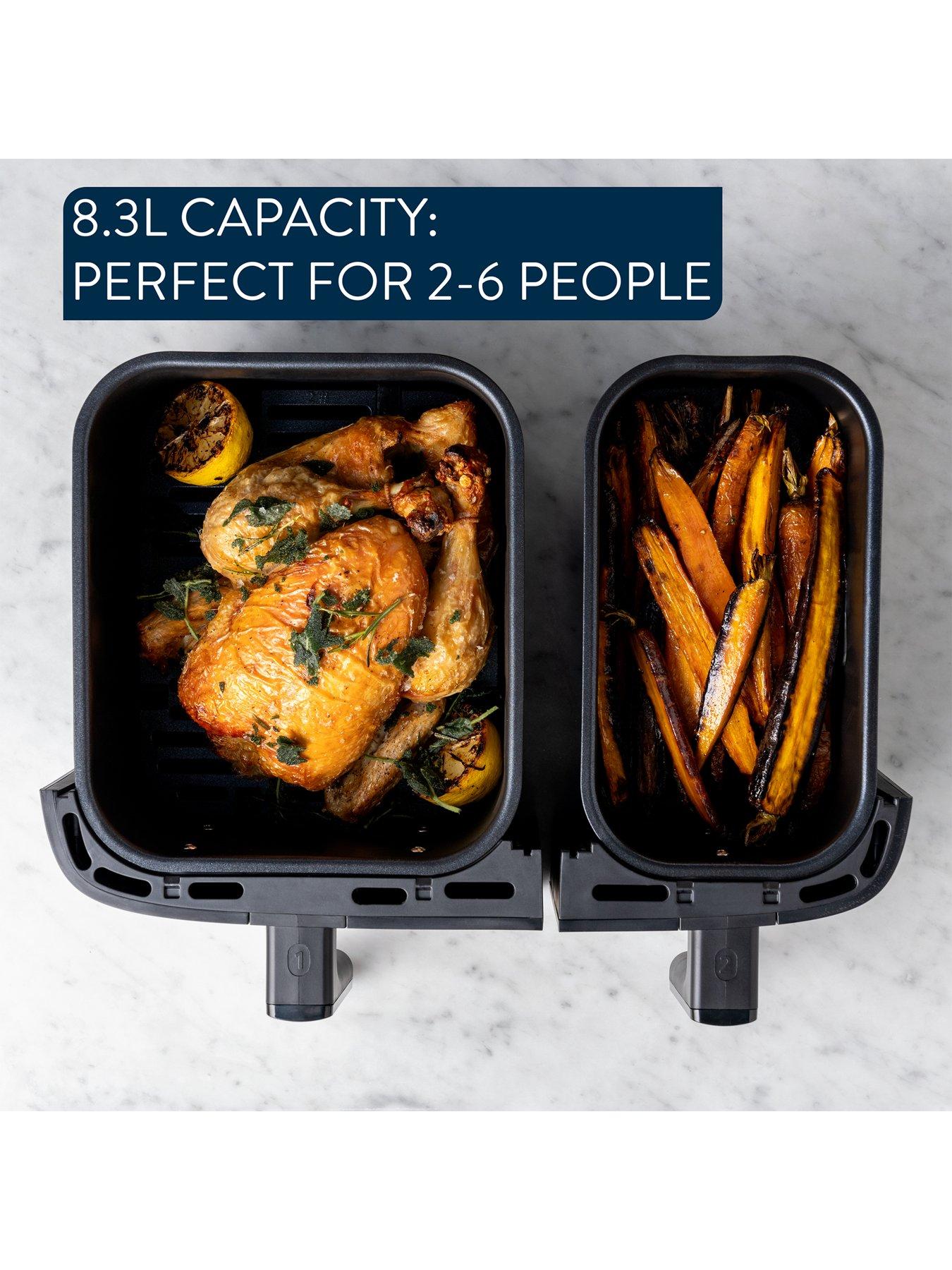  image of tefal-jamie-oliver-by-tefal-easy-fry-83l-dual-air-fryer-ey90jdg0-silver