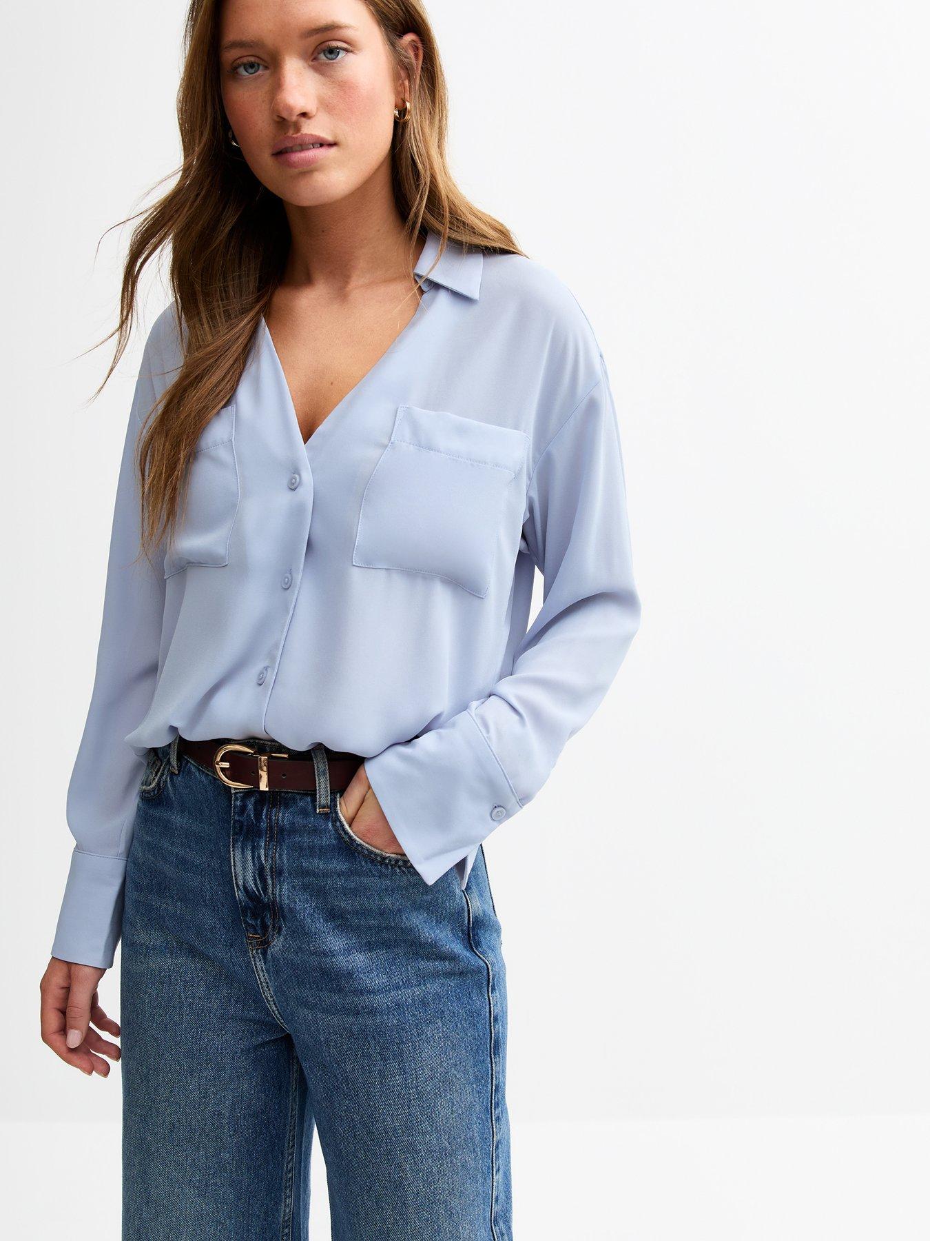 new-look-blue-v-neck-curved-hem-shirt