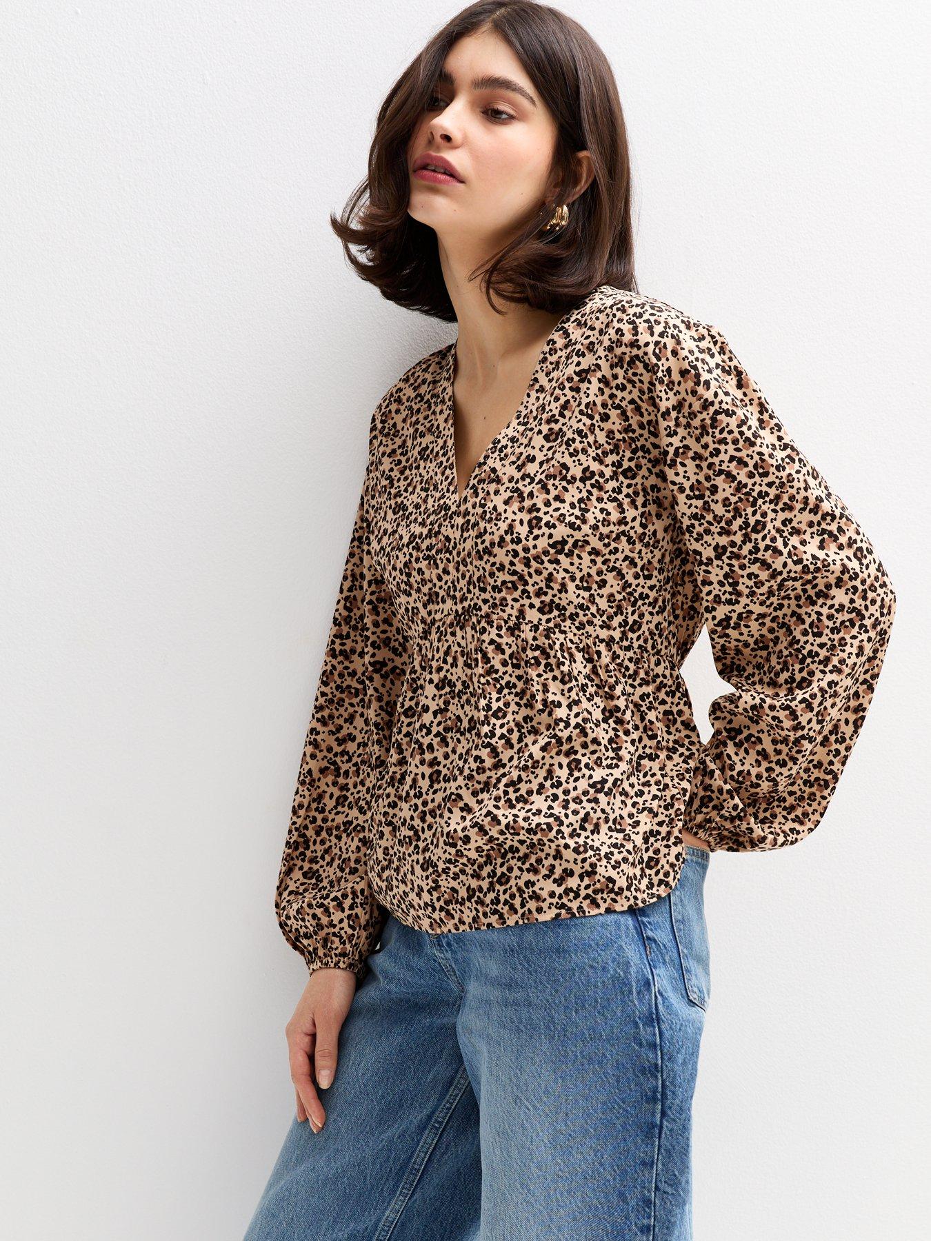 new-look-brown-leopard-print-v-neck-long-sleeve-blouse