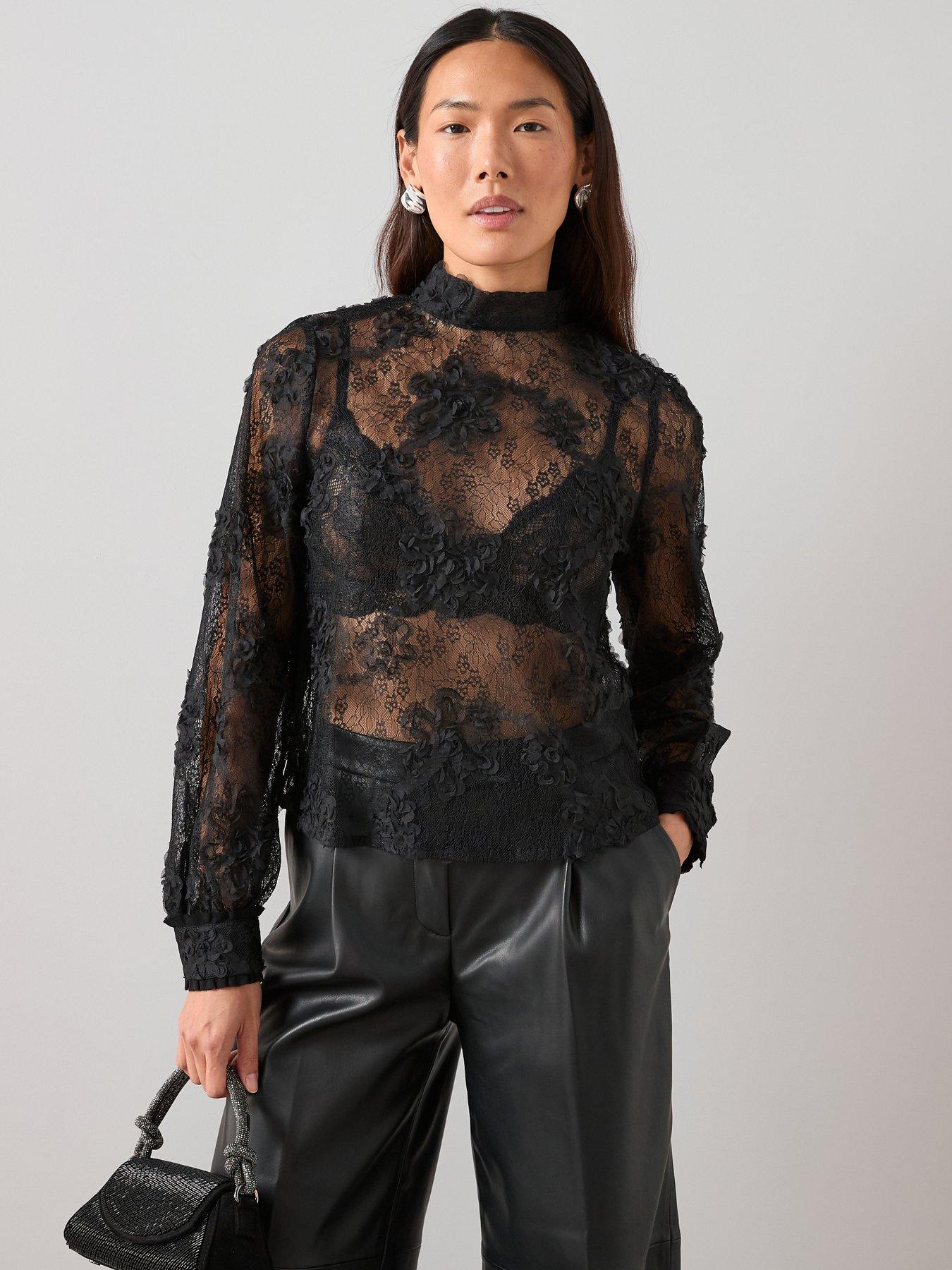 the-very-collection-lace-tie-neck-blouse